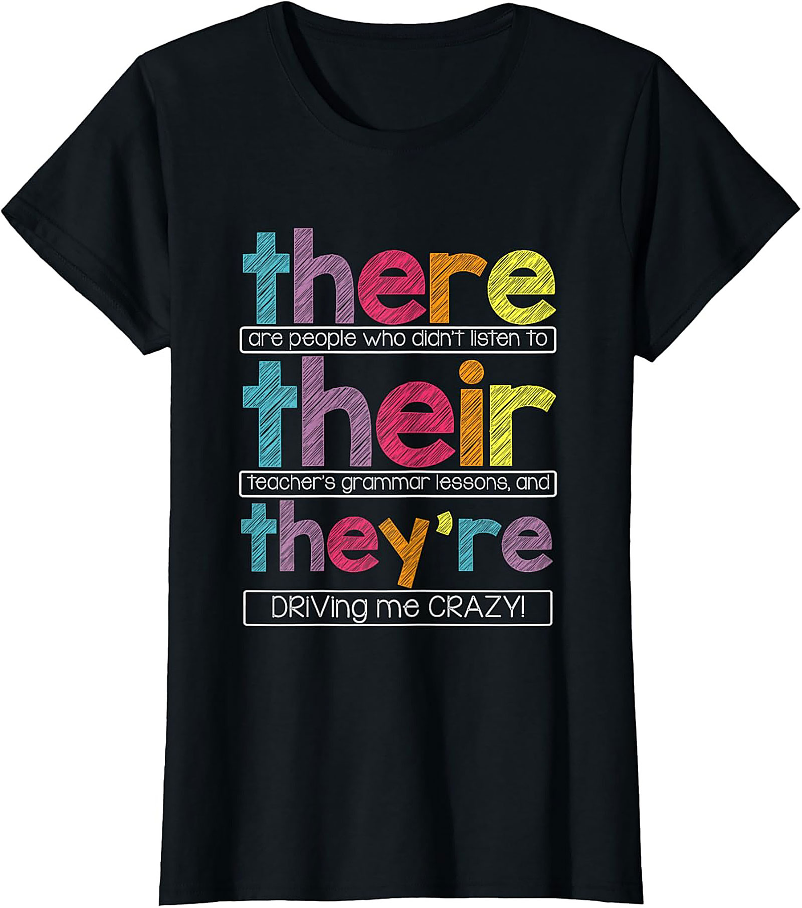 Grammar Police There Their They're Funny T-Shirt Gift