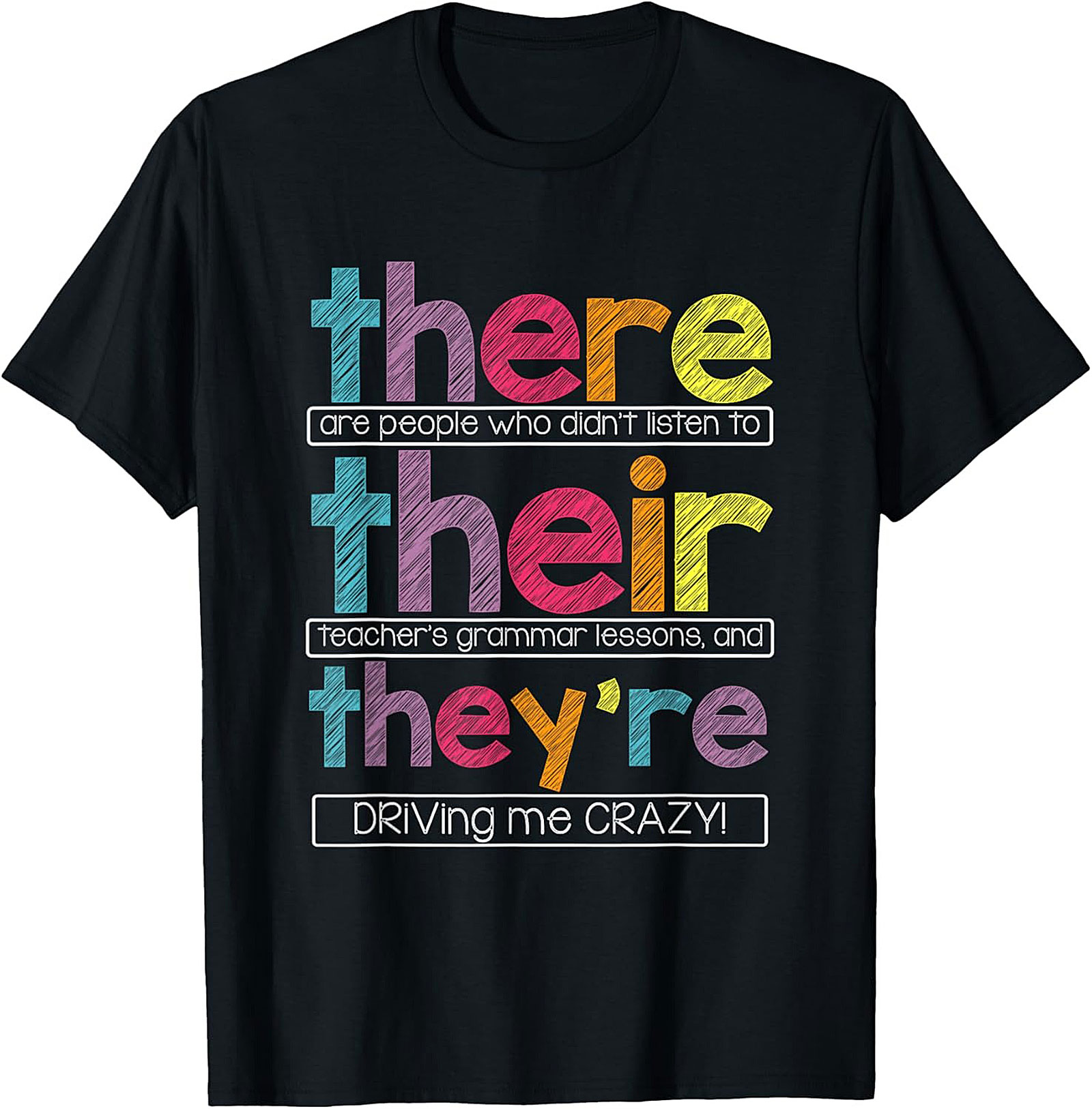 Grammar Police There Their They're Funny T-Shirt Gift