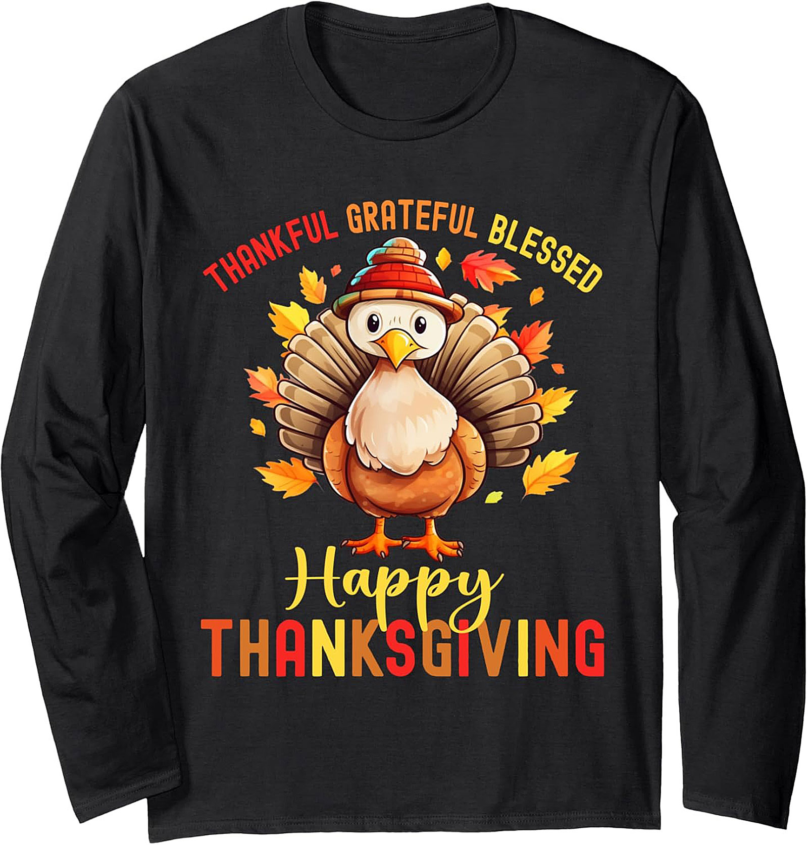 Thankful Grateful Blessed Thanksgiving Crewneck Sweatshirt