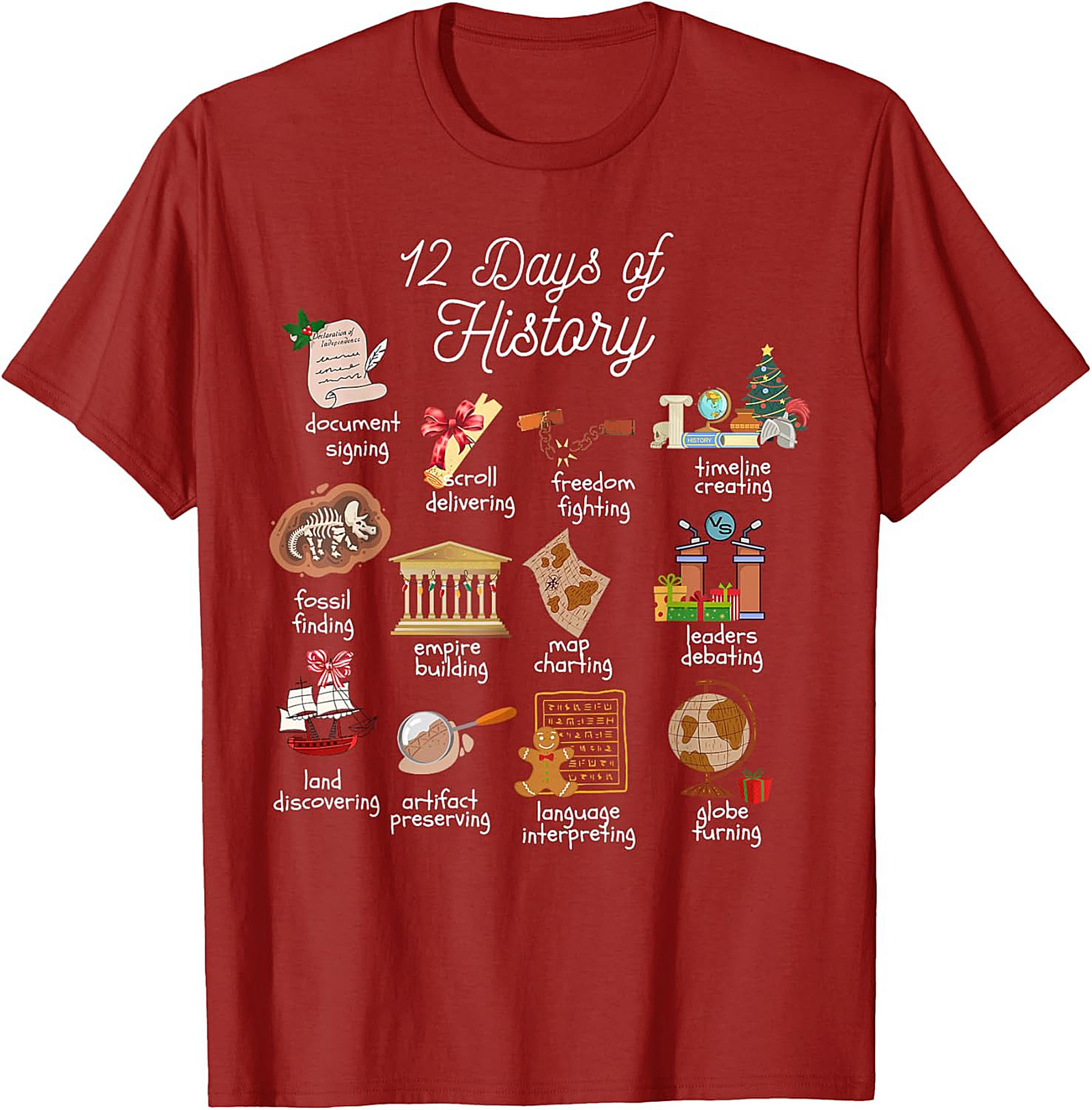History Christmas Graphic Tee Funny Teacher Unisex Shirt