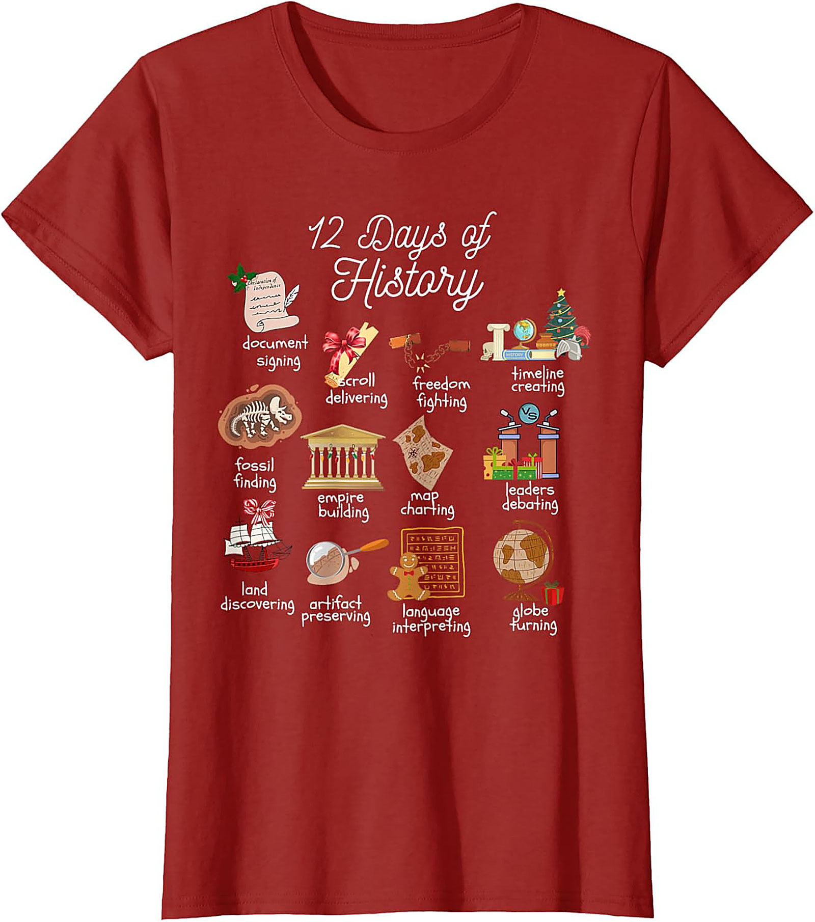 History Christmas Graphic Tee Funny Teacher Unisex Shirt