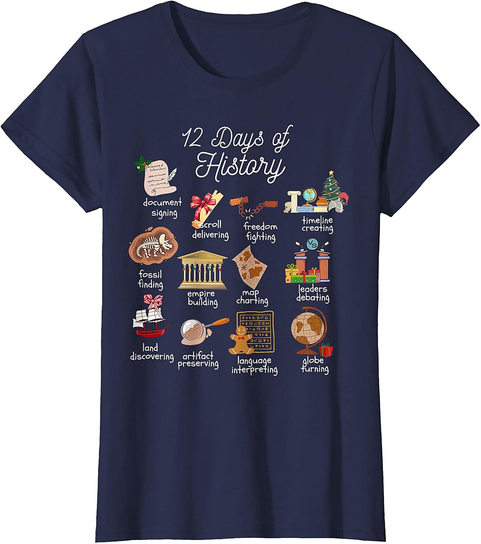 History Christmas Graphic Tee Funny Teacher Unisex Shirt