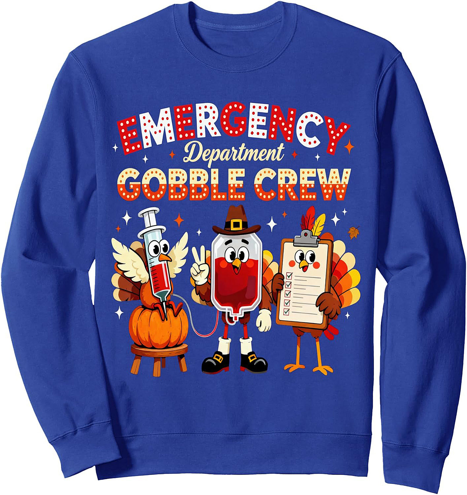 Funny ER Nurse Thanksgiving Sweatshirt | Gobble Crew Pullover