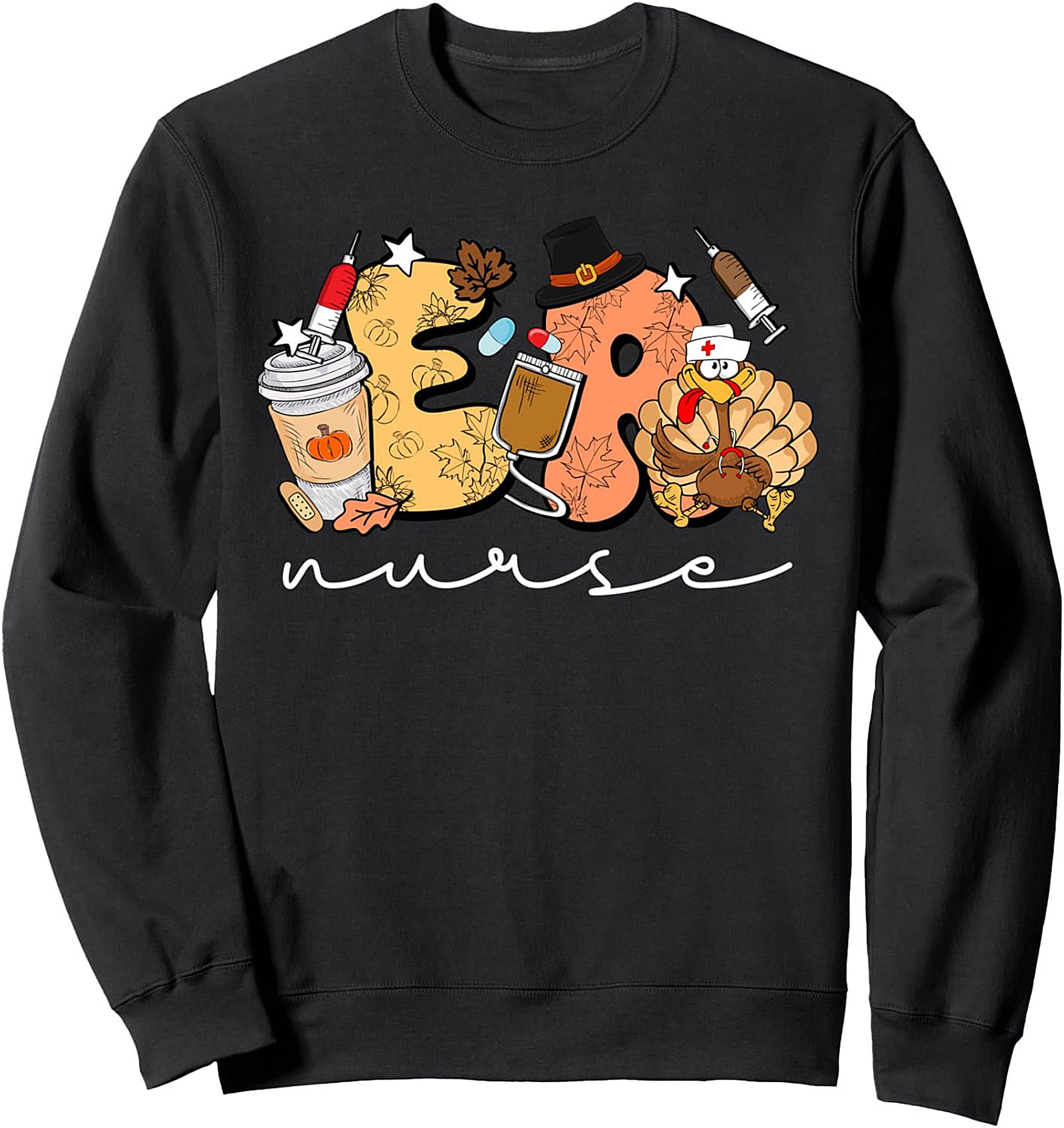 Cozy Thanksgiving ER Nurse Sweatshirt | Fall Crewneck Gift
