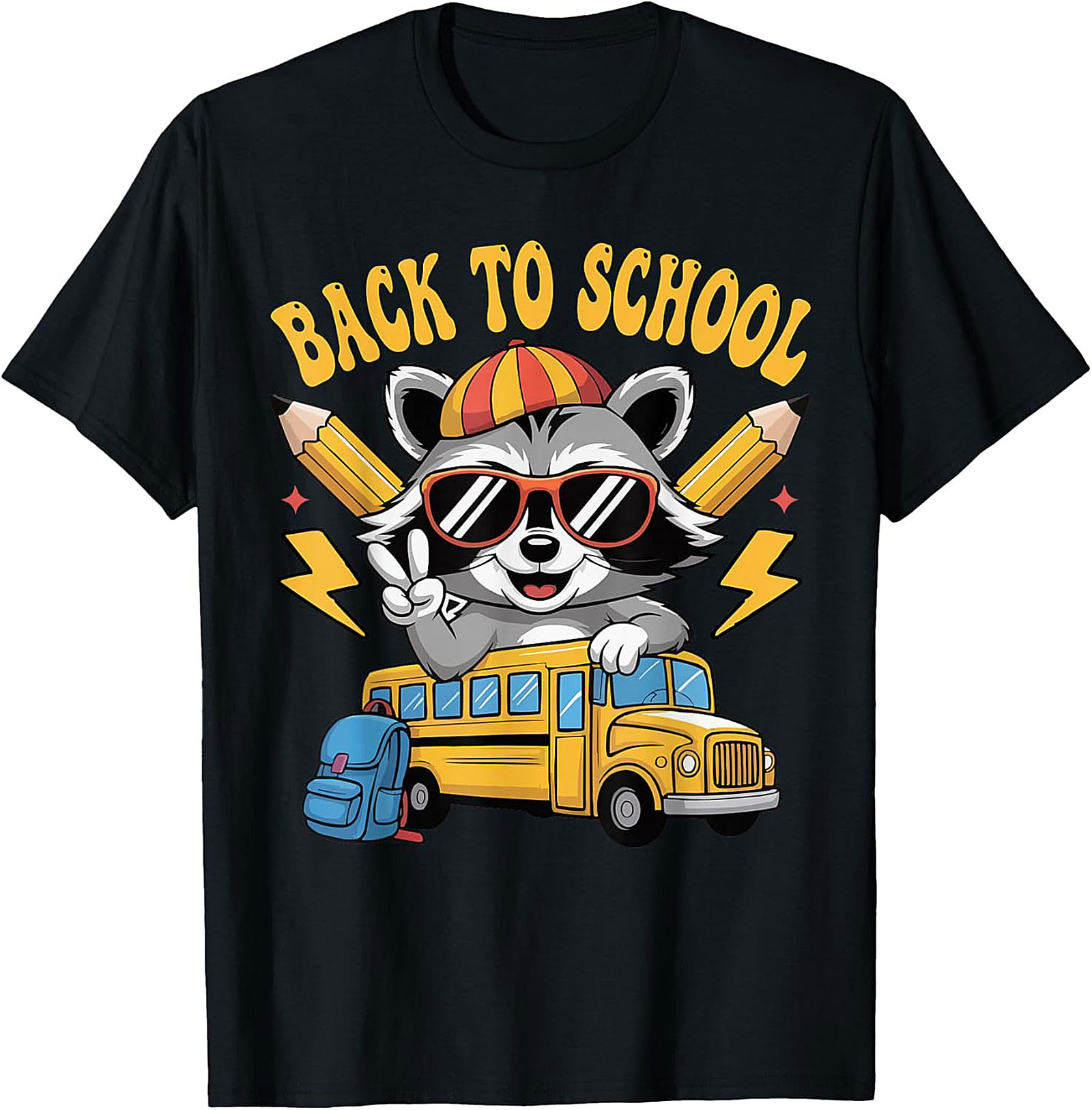 Back to School Raccoon T-shirt | Cool Student Graphic Tee