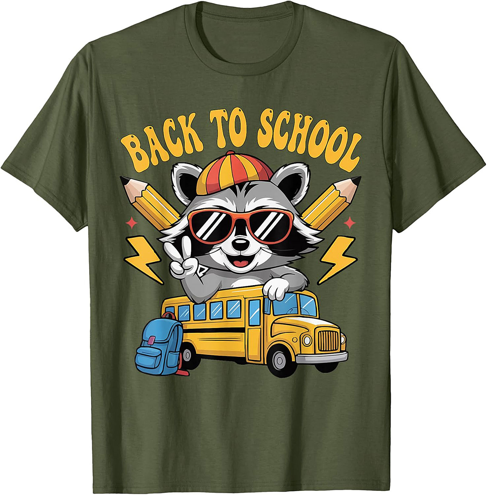 Back to School Raccoon T-shirt | Cool Student Graphic Tee