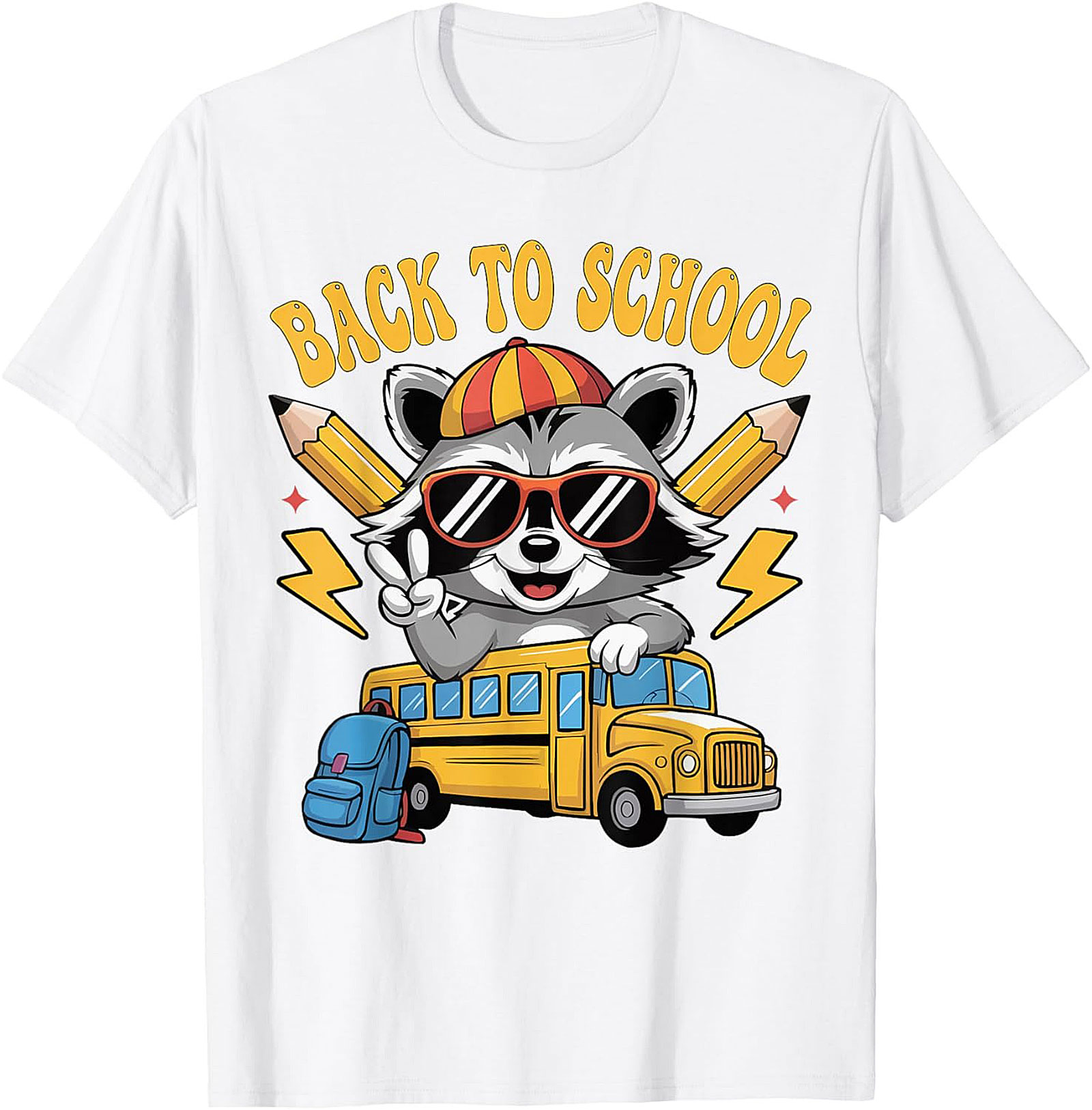 Back to School Raccoon T-shirt | Cool Student Graphic Tee