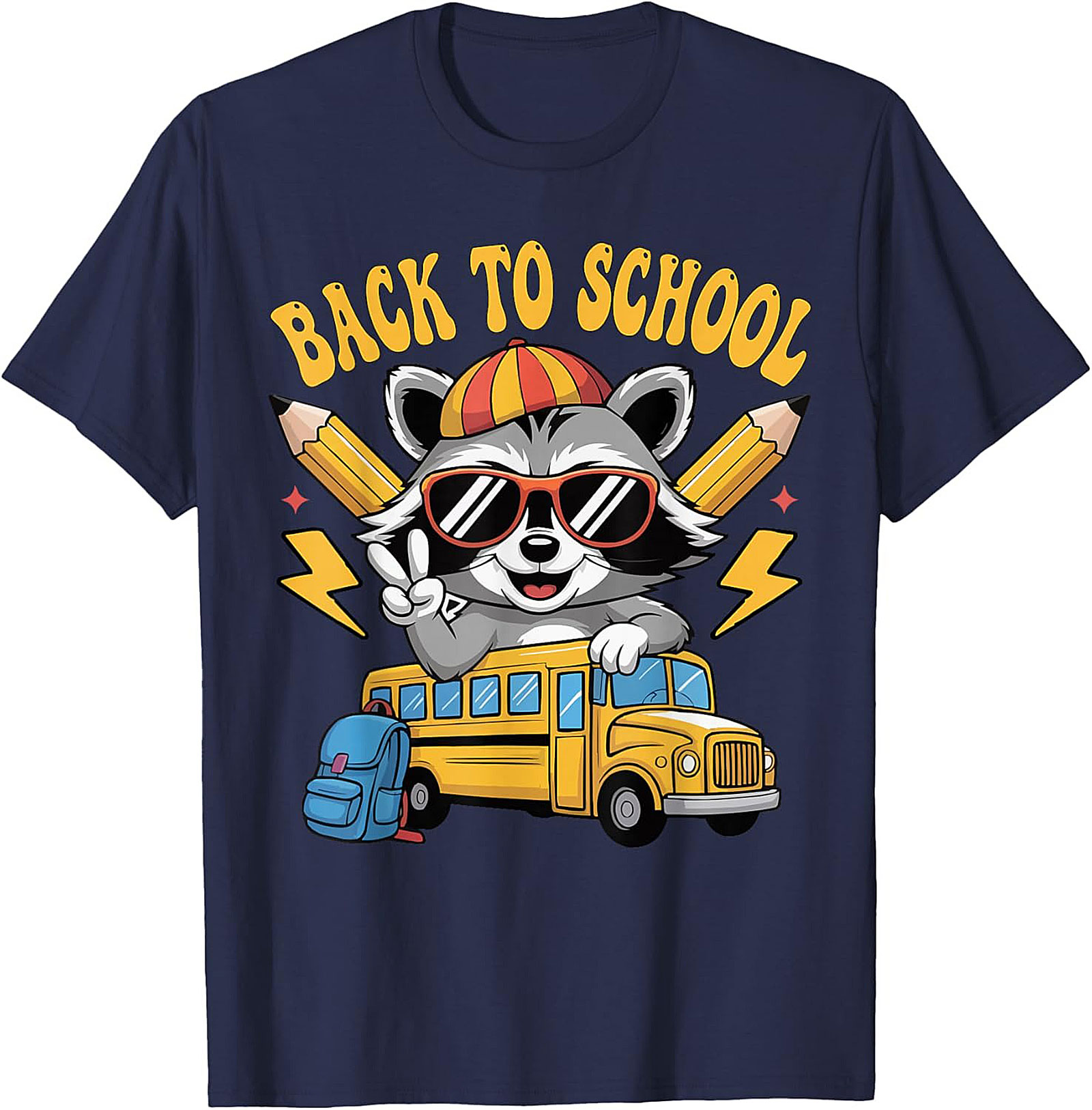 Back to School Raccoon T-shirt | Cool Student Graphic Tee