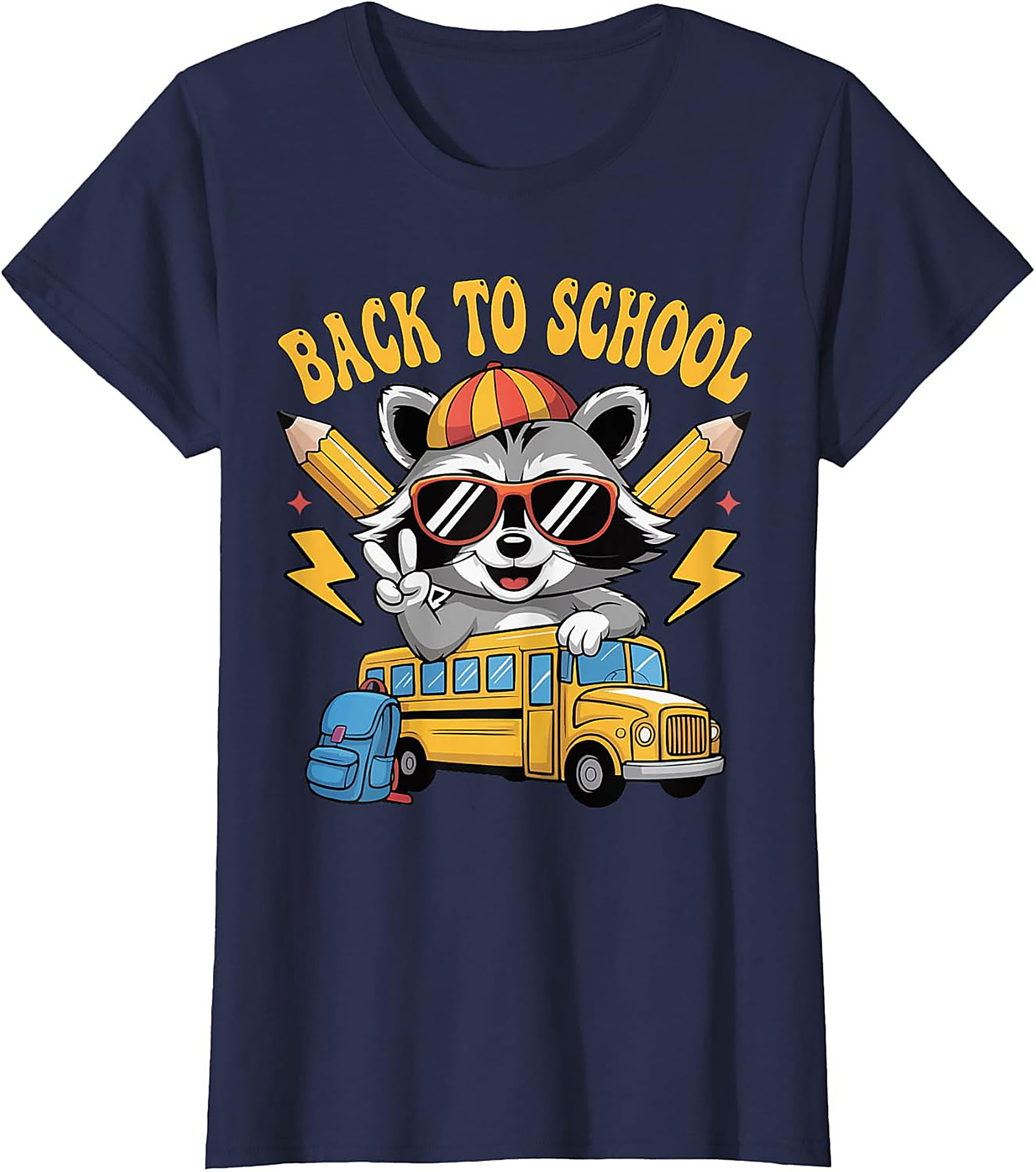 Back to School Raccoon T-shirt | Cool Student Graphic Tee