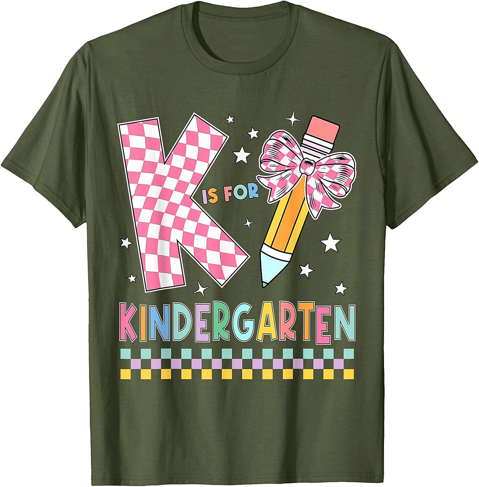  K is for Kindergarten Teacher T-shirt | Groovy Back to School Graphic Tee