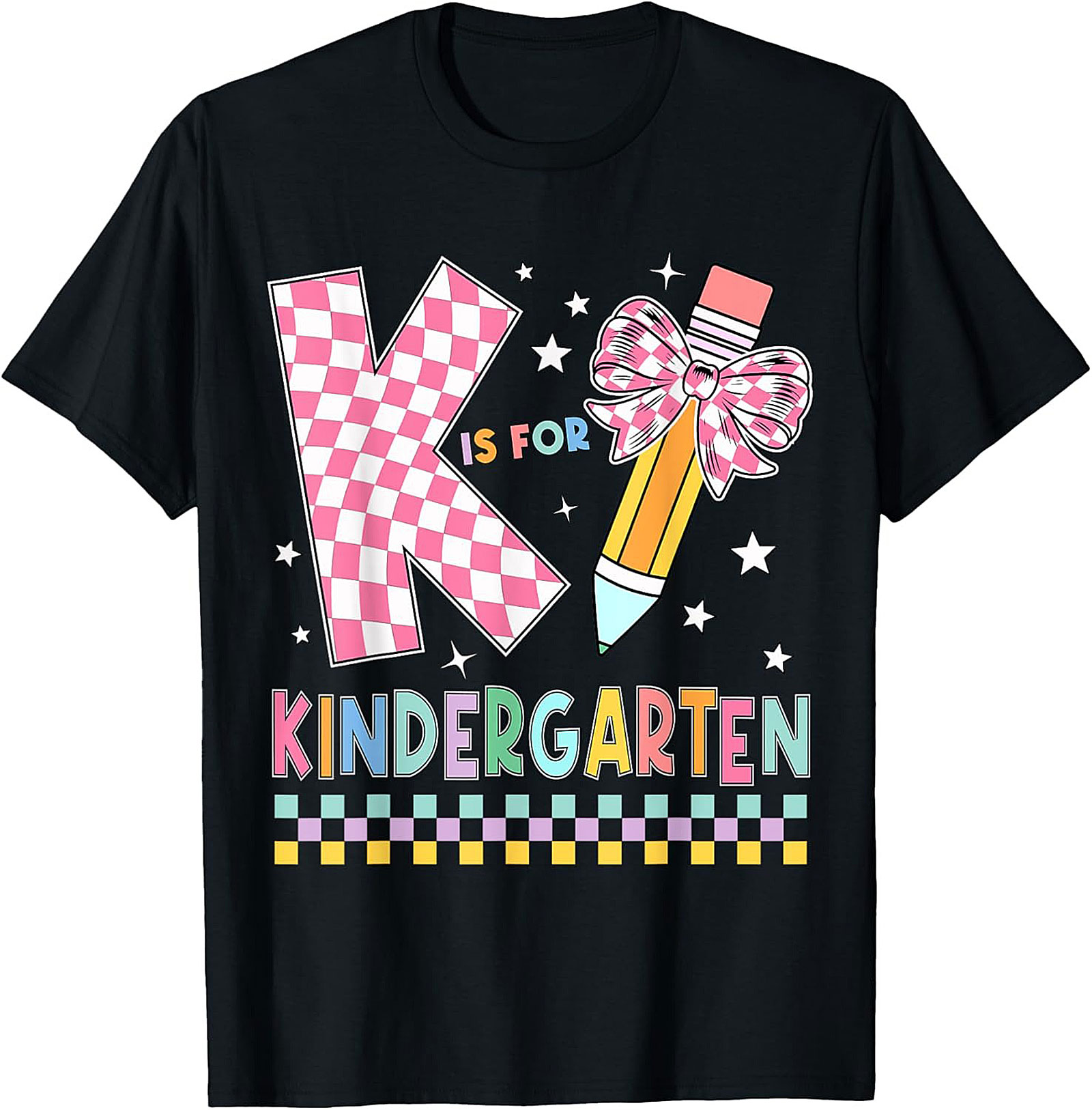  K is for Kindergarten Teacher T-shirt | Groovy Back to School Graphic Tee