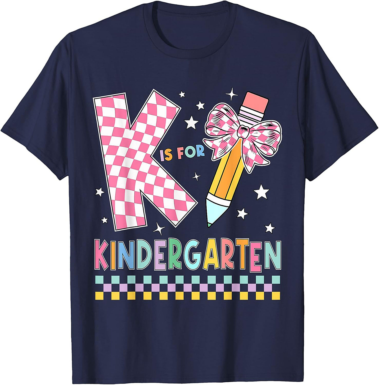  K is for Kindergarten Teacher T-shirt | Groovy Back to School Graphic Tee