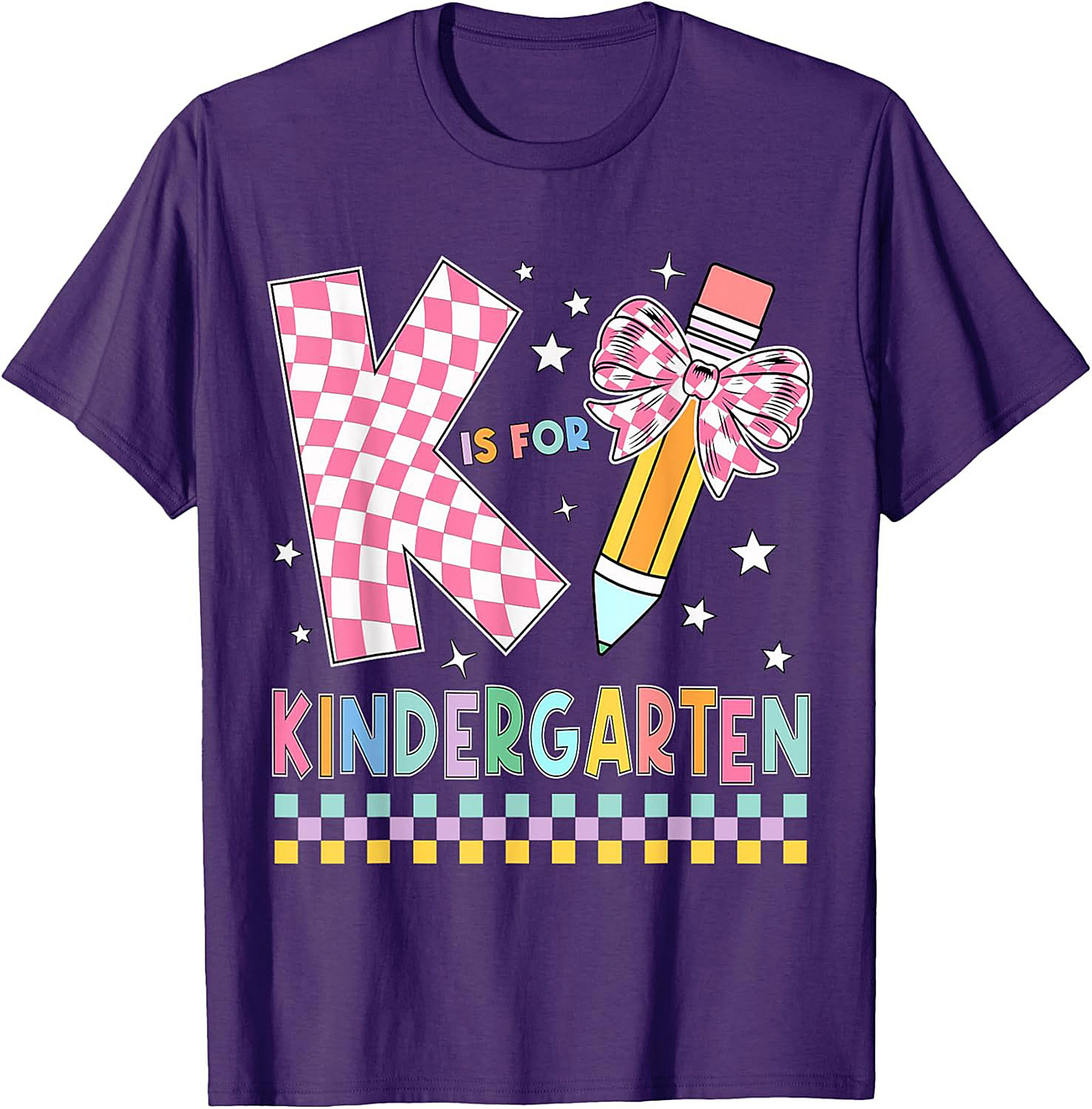  K is for Kindergarten Teacher T-shirt | Groovy Back to School Graphic Tee