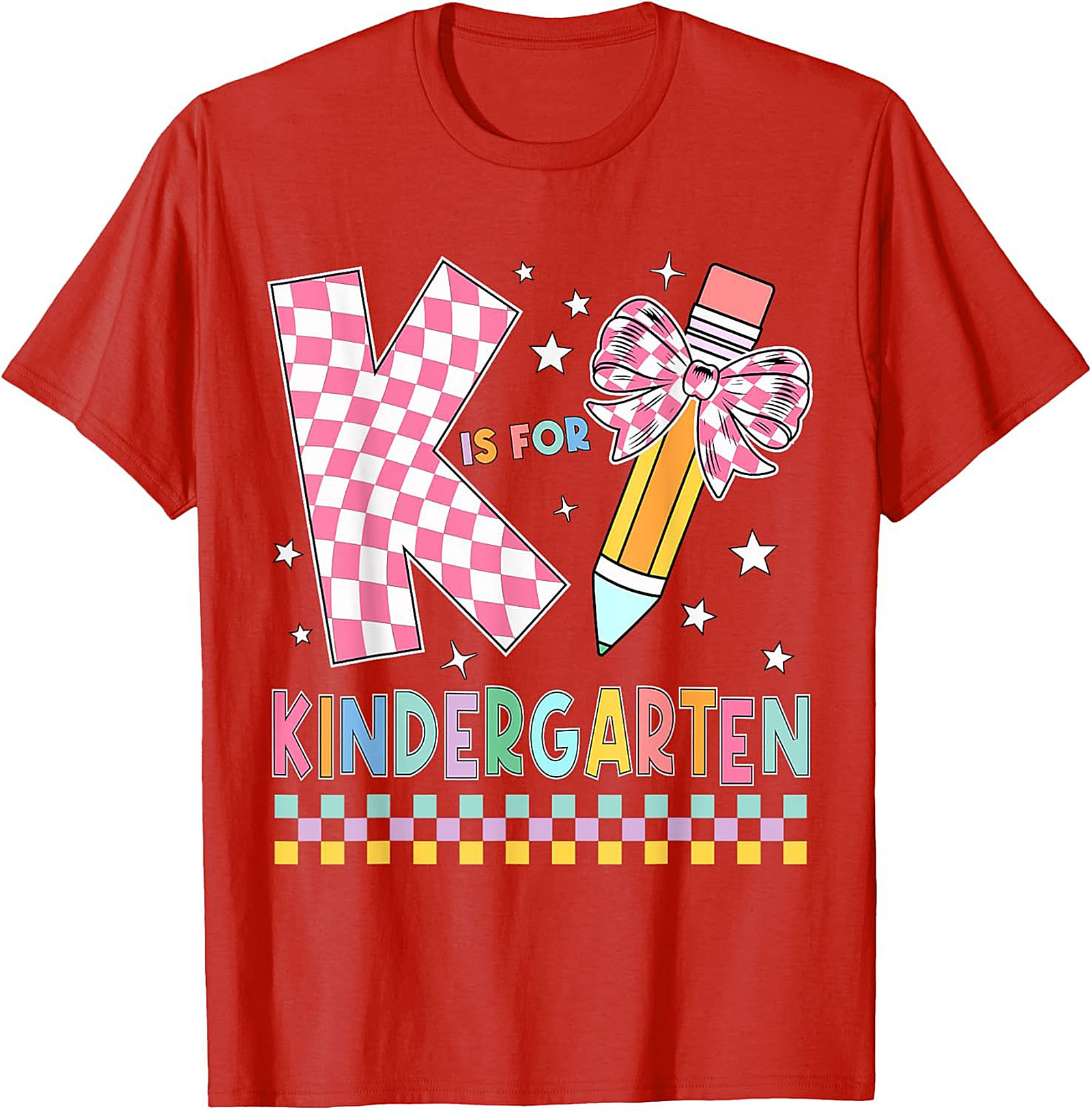  K is for Kindergarten Teacher T-shirt | Groovy Back to School Graphic Tee