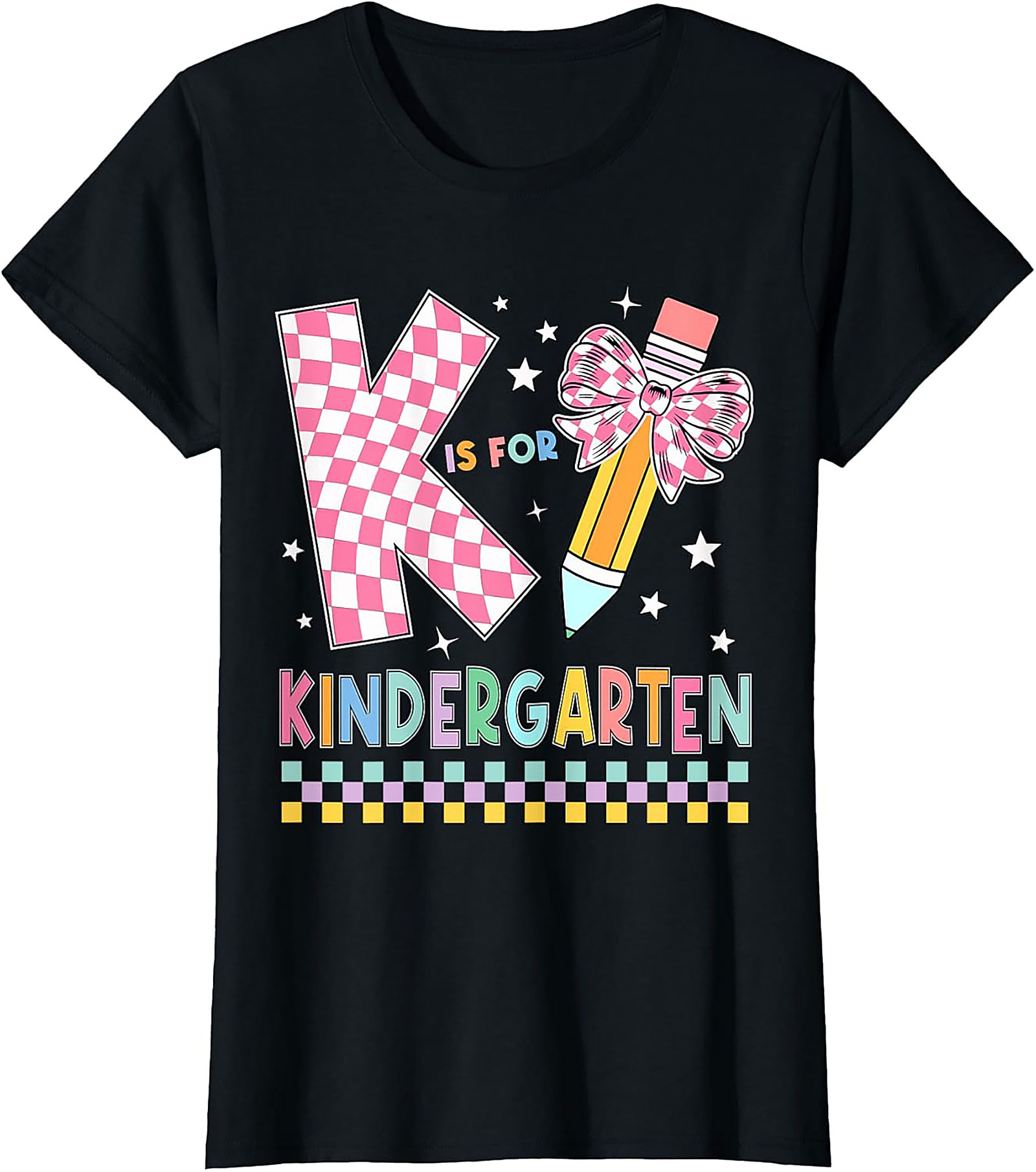  K is for Kindergarten Teacher T-shirt | Groovy Back to School Graphic Tee
