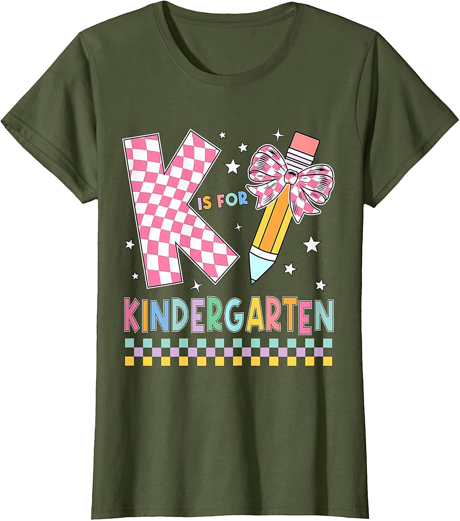  K is for Kindergarten Teacher T-shirt | Groovy Back to School Graphic Tee