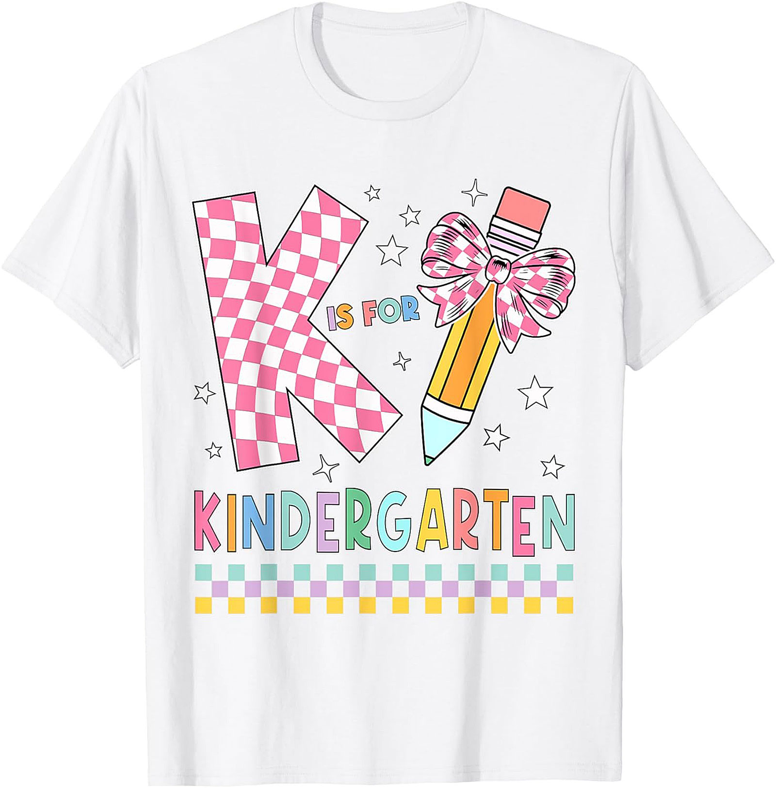  K is for Kindergarten Teacher T-shirt | Groovy Back to School Graphic Tee