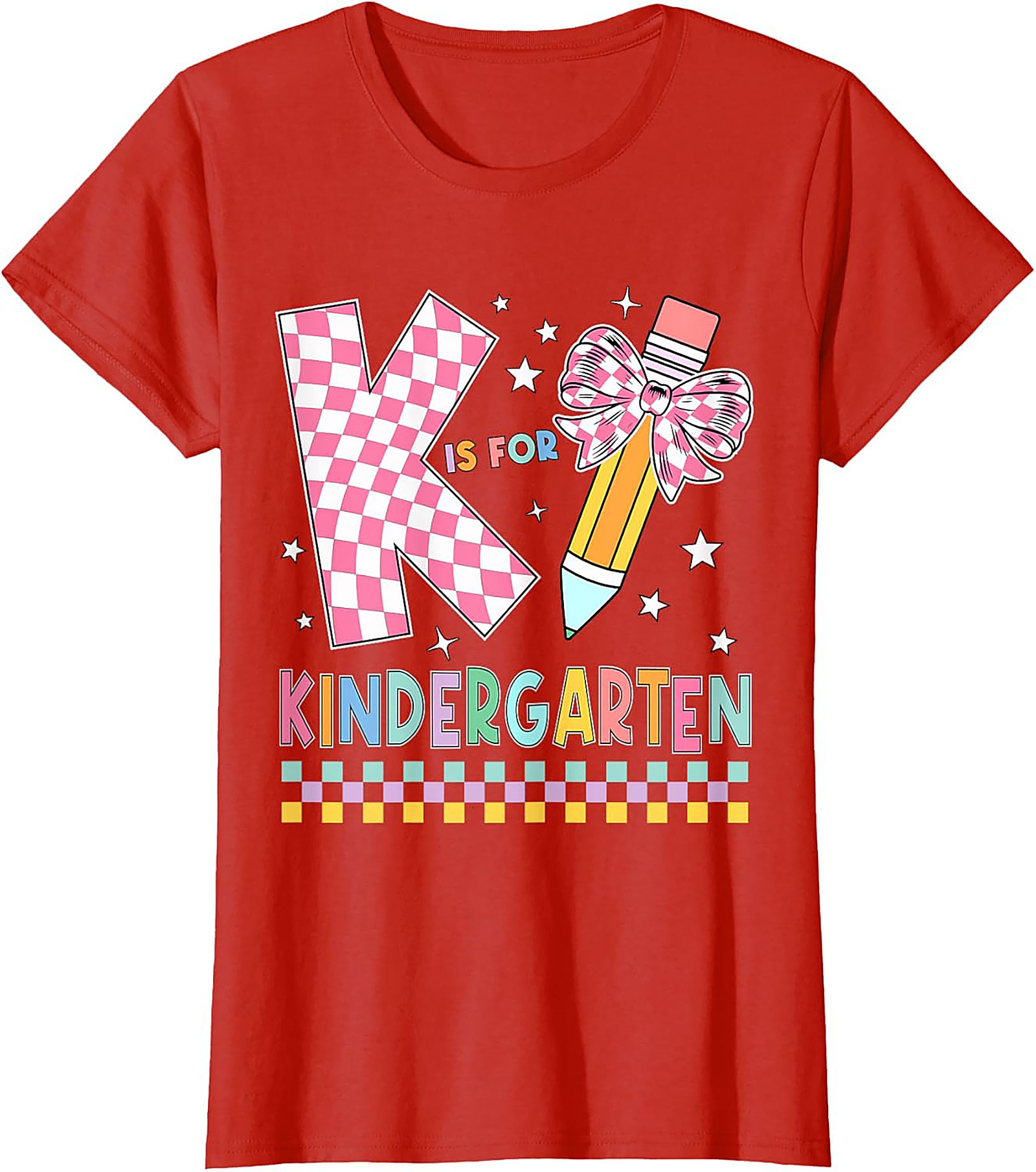  K is for Kindergarten Teacher T-shirt | Groovy Back to School Graphic Tee