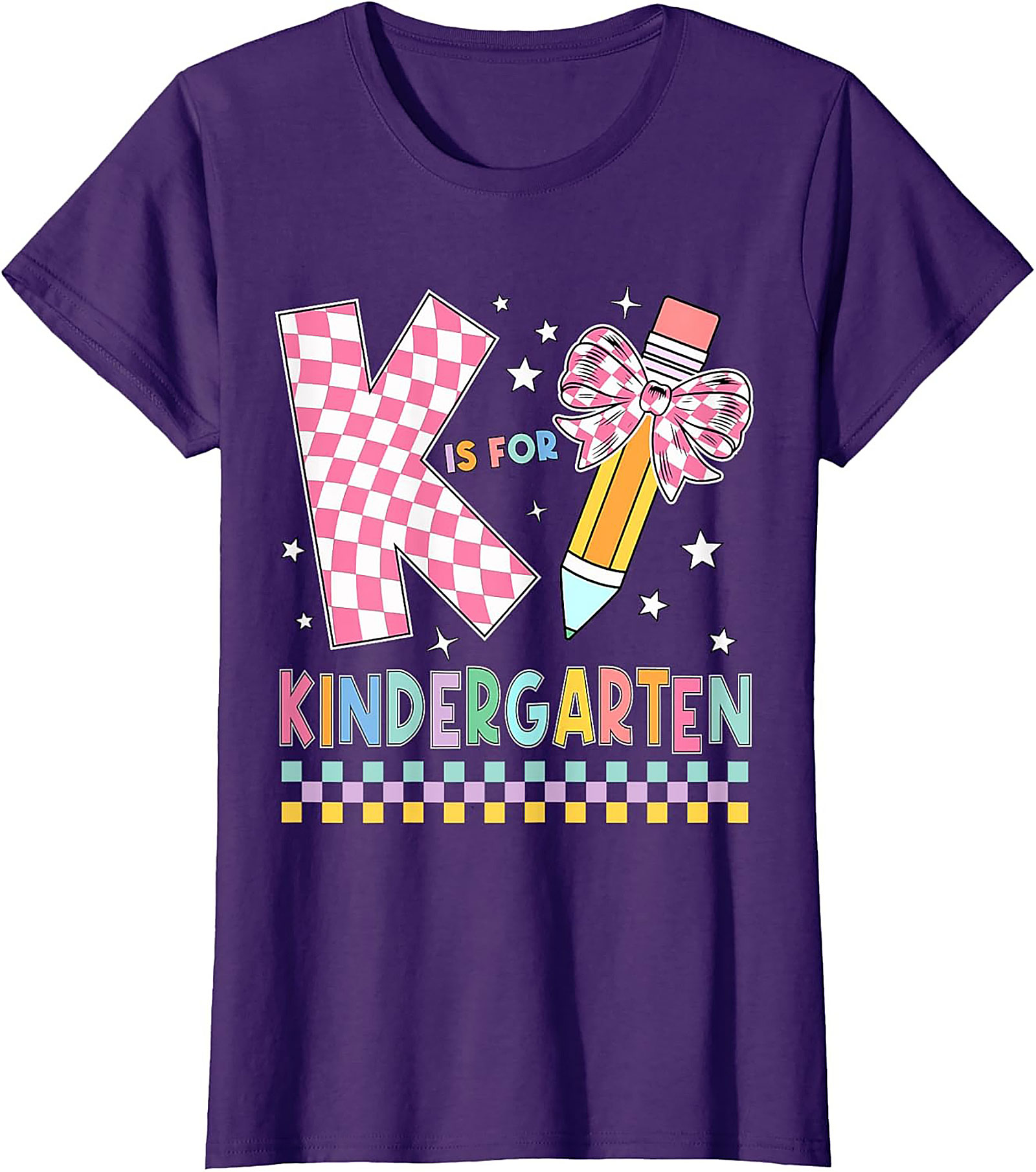  K is for Kindergarten Teacher T-shirt | Groovy Back to School Graphic Tee