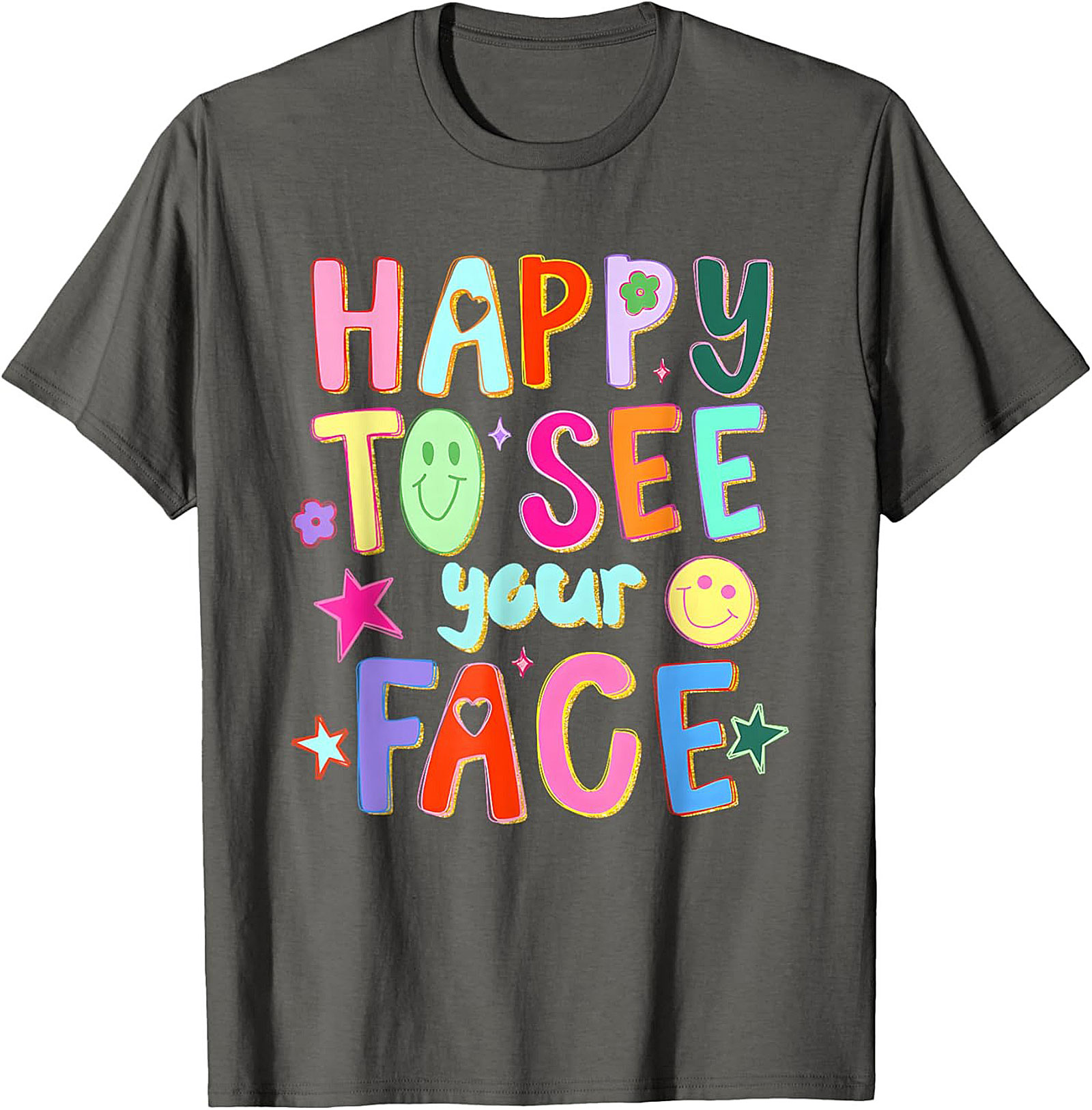 Happy Face Graphic Tee Retro Positive Unisex Shirt Gift