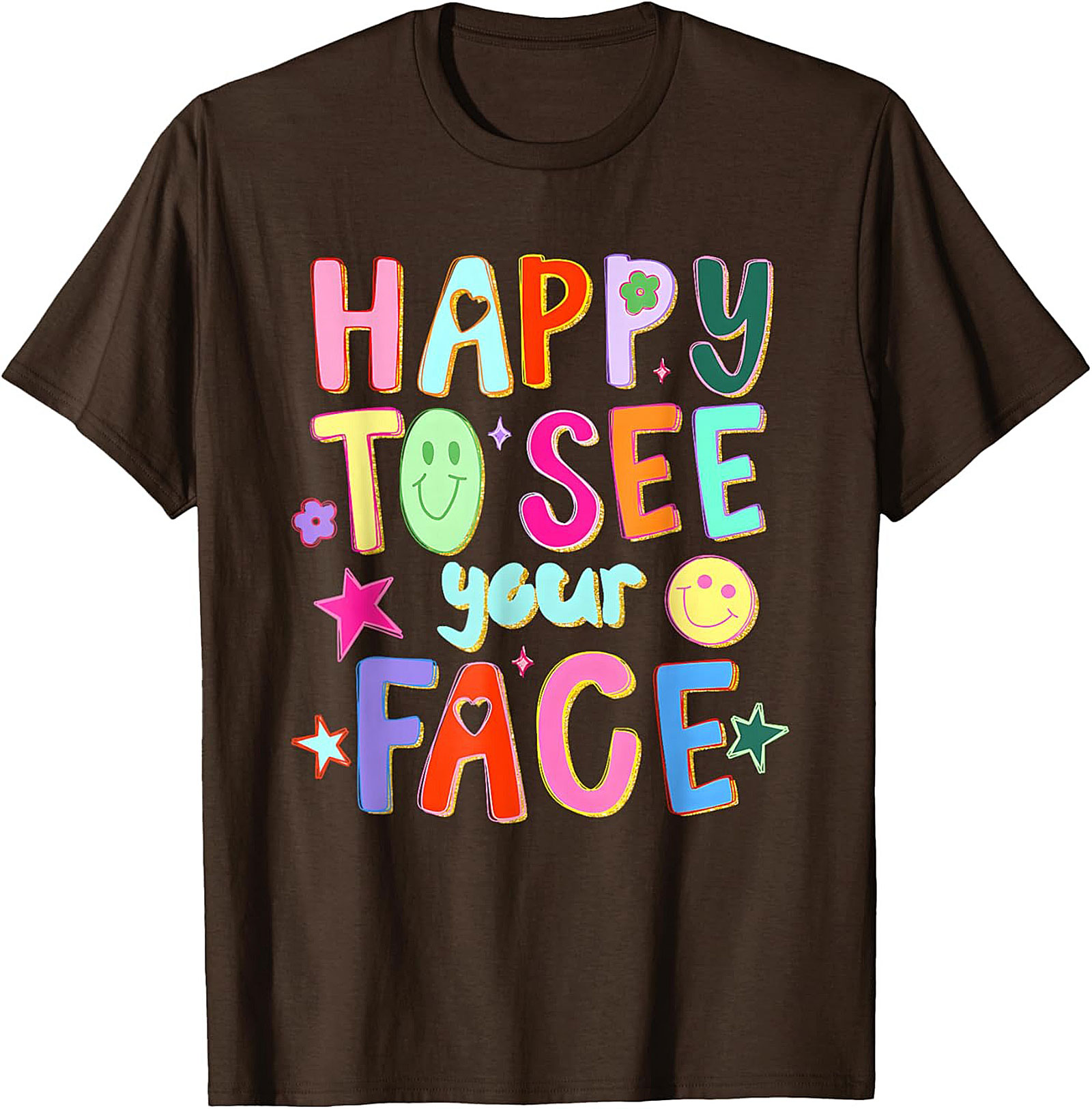 Happy Face Graphic Tee Retro Positive Unisex Shirt Gift
