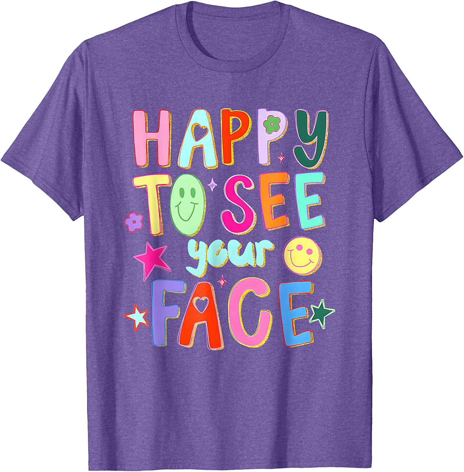 Happy Face Graphic Tee Retro Positive Unisex Shirt Gift