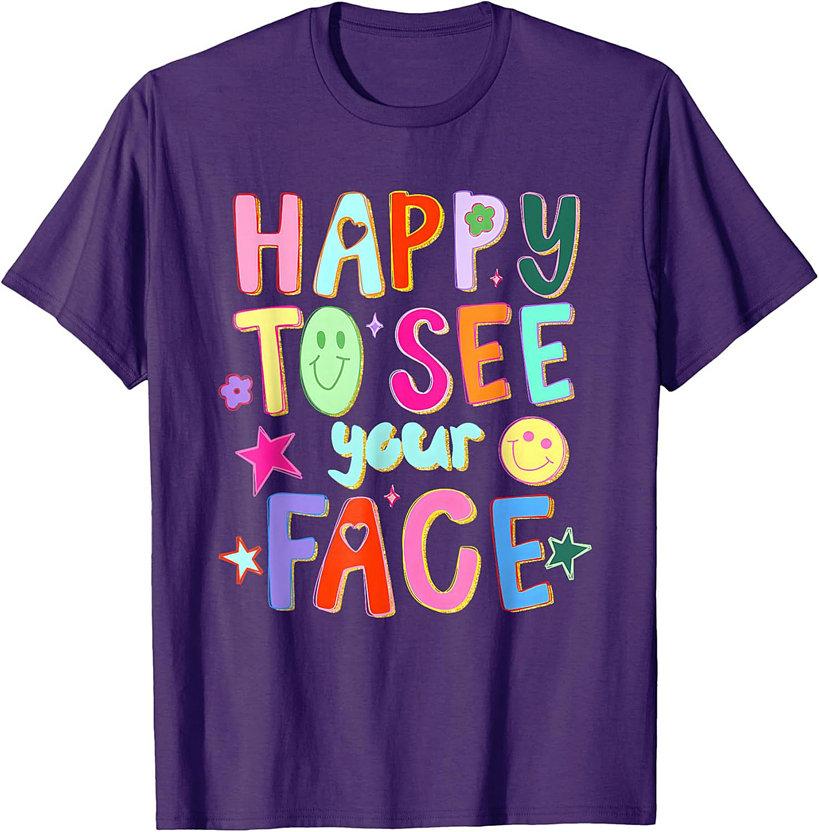 Happy Face Graphic Tee Retro Positive Unisex Shirt Gift