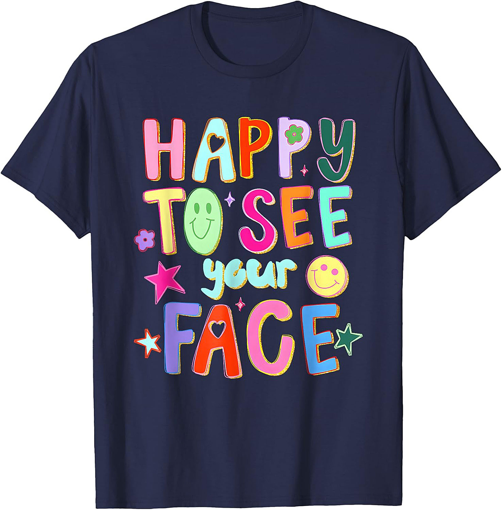 Happy Face Graphic Tee Retro Positive Unisex Shirt Gift