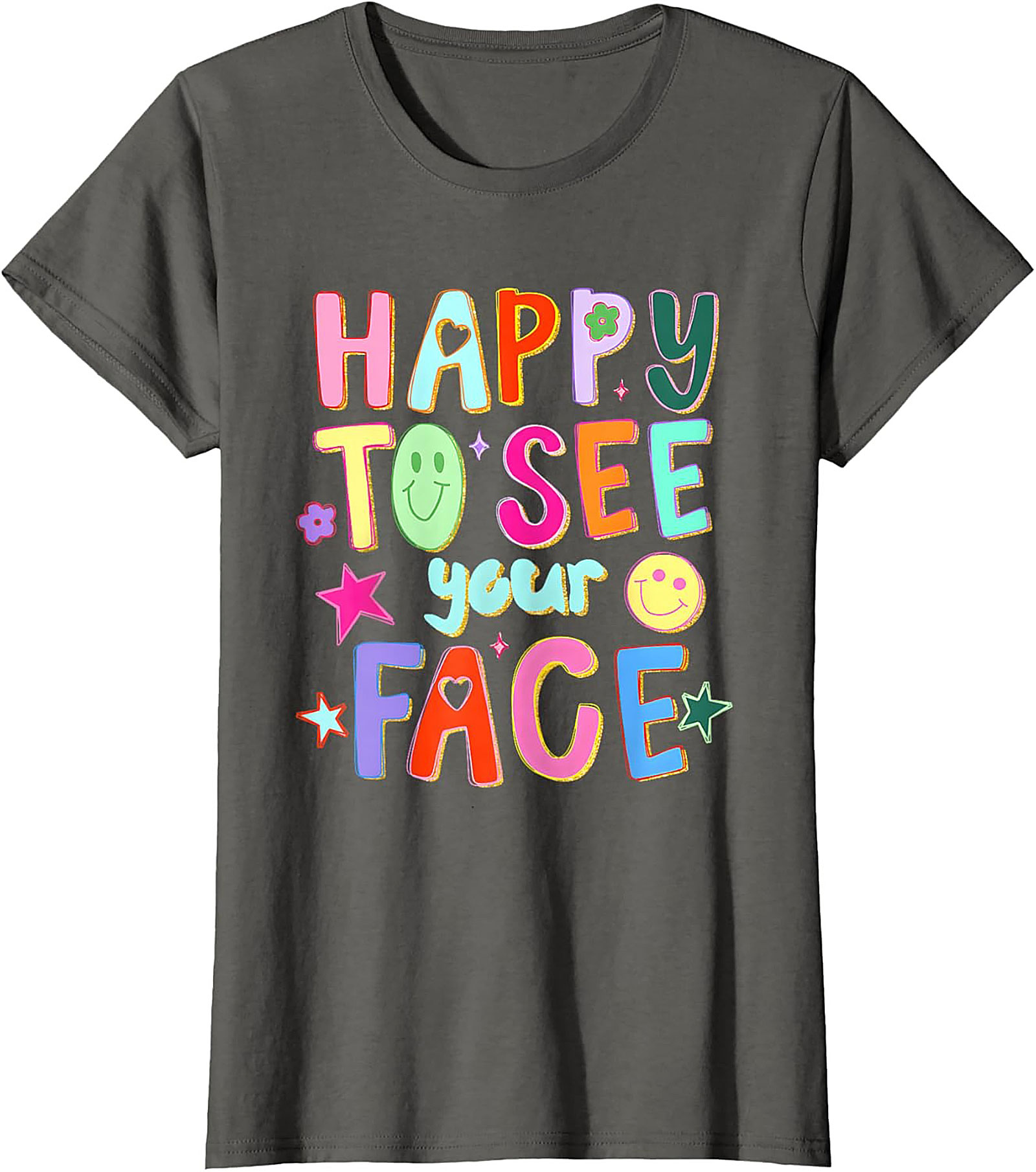 Happy Face Graphic Tee Retro Positive Unisex Shirt Gift