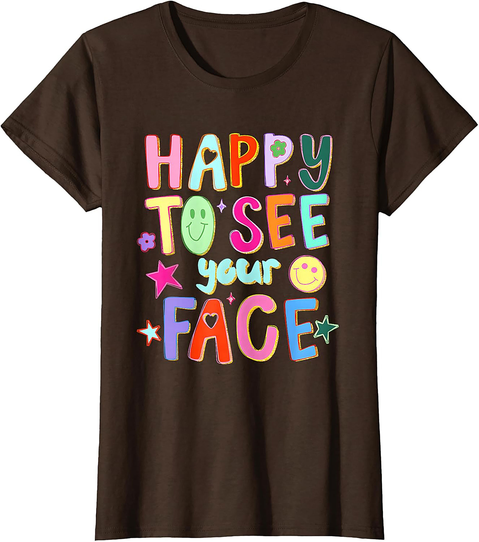 Happy Face Graphic Tee Retro Positive Unisex Shirt Gift