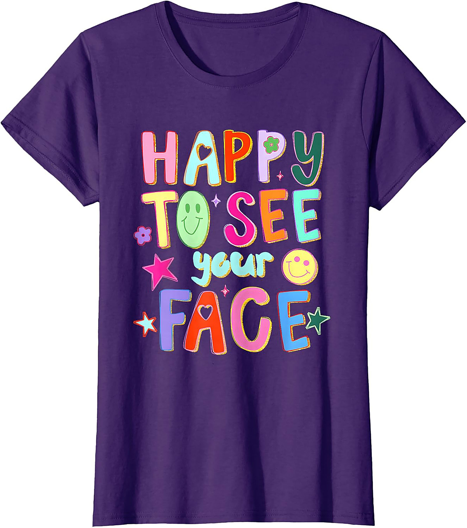 Happy Face Graphic Tee Retro Positive Unisex Shirt Gift