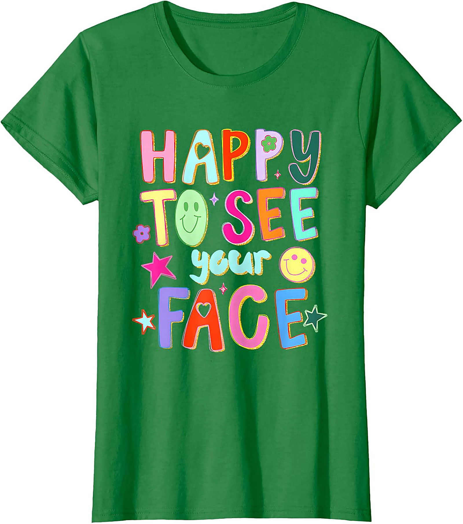 Happy Face Graphic Tee Retro Positive Unisex Shirt Gift