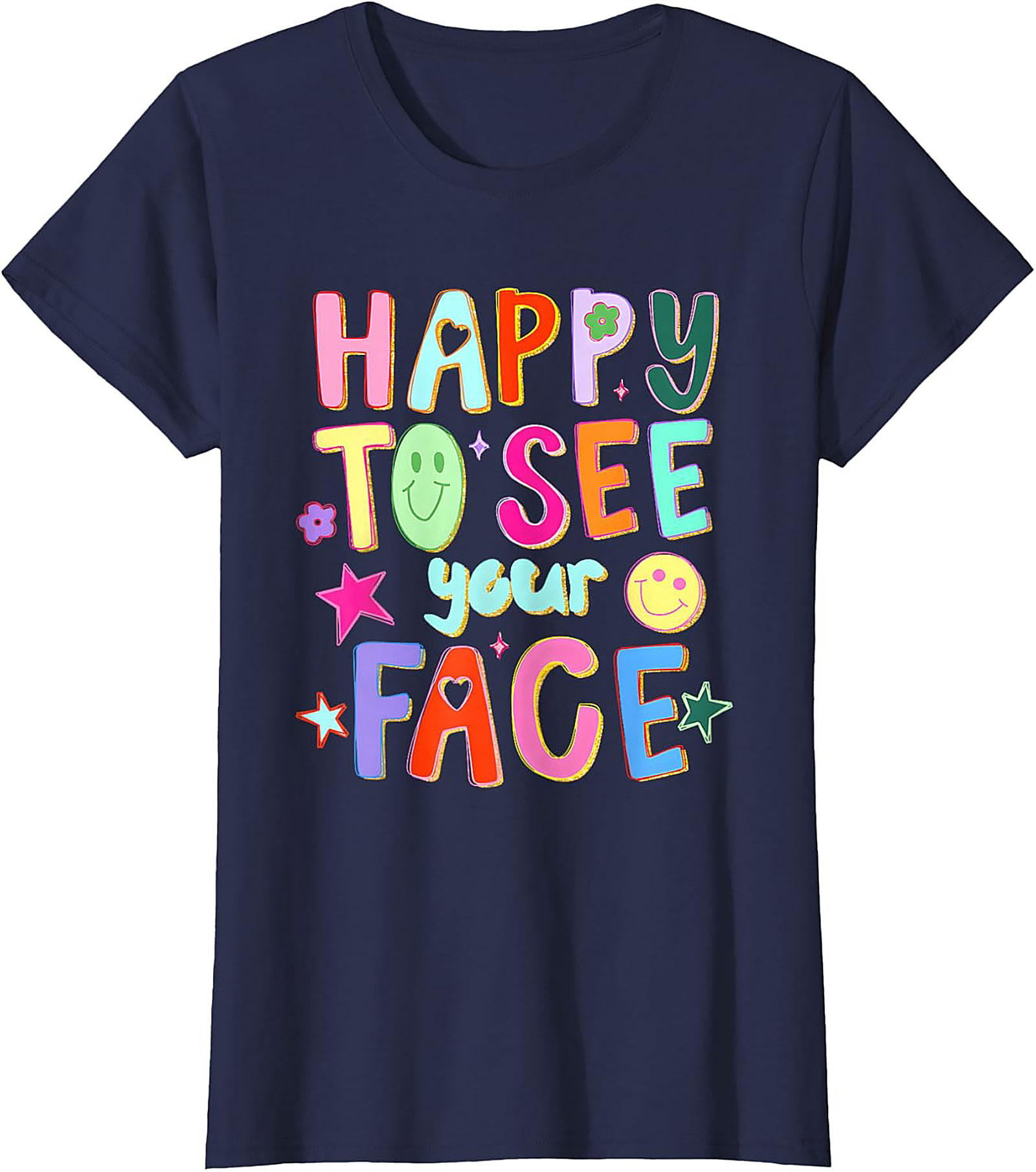 Happy Face Graphic Tee Retro Positive Unisex Shirt Gift