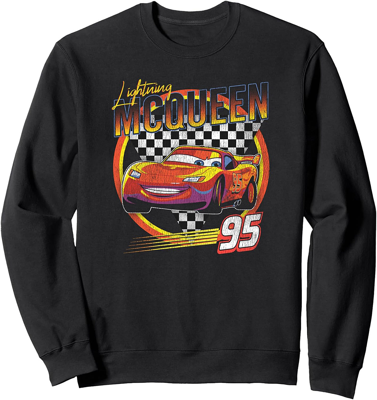 Lightning McQueen 95 Retro Graphic Sweatshirt Cozy Crewneck