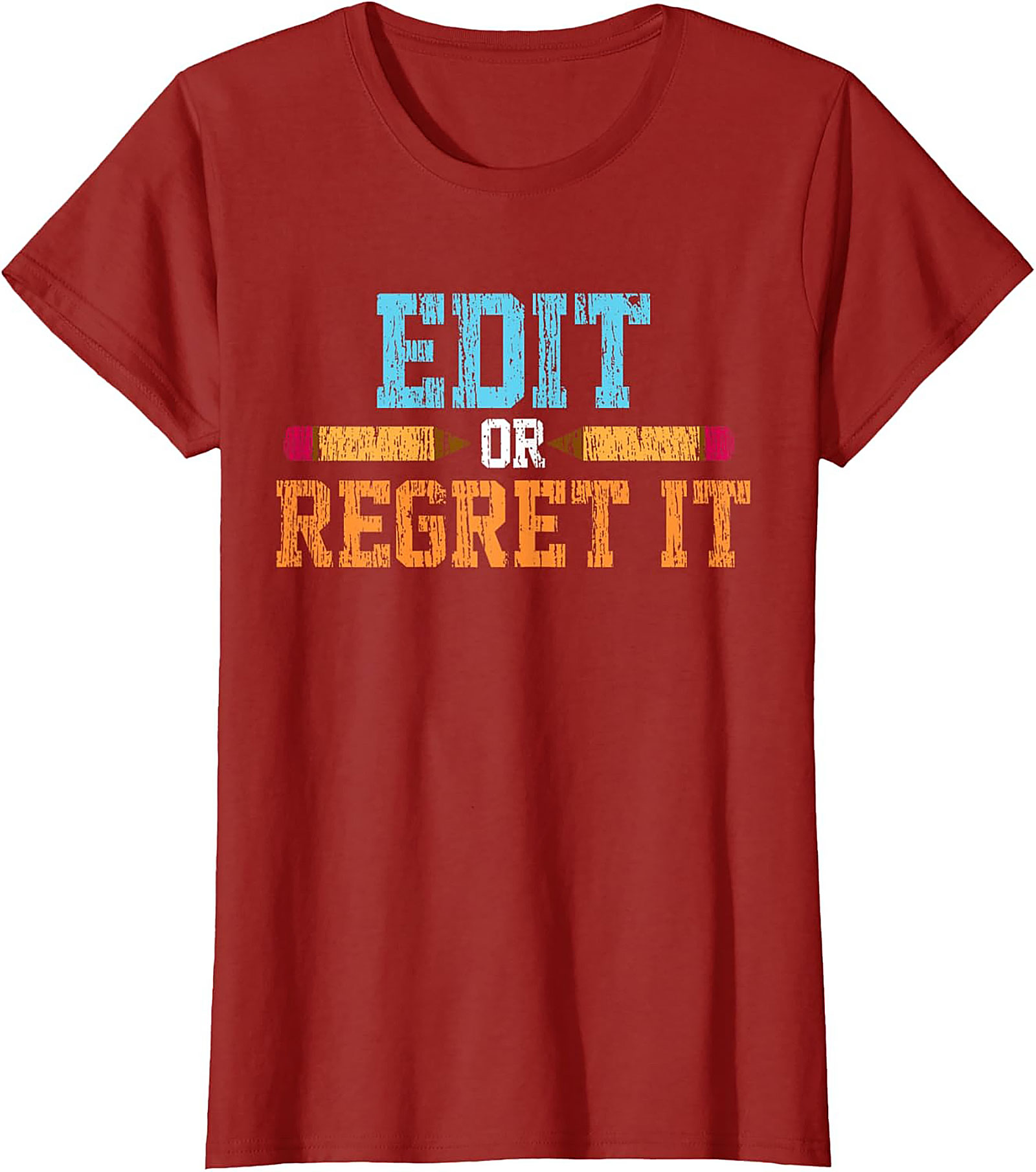 EDIT OR REGRET IT Editor Graphic Tee Writer Shirt Gift