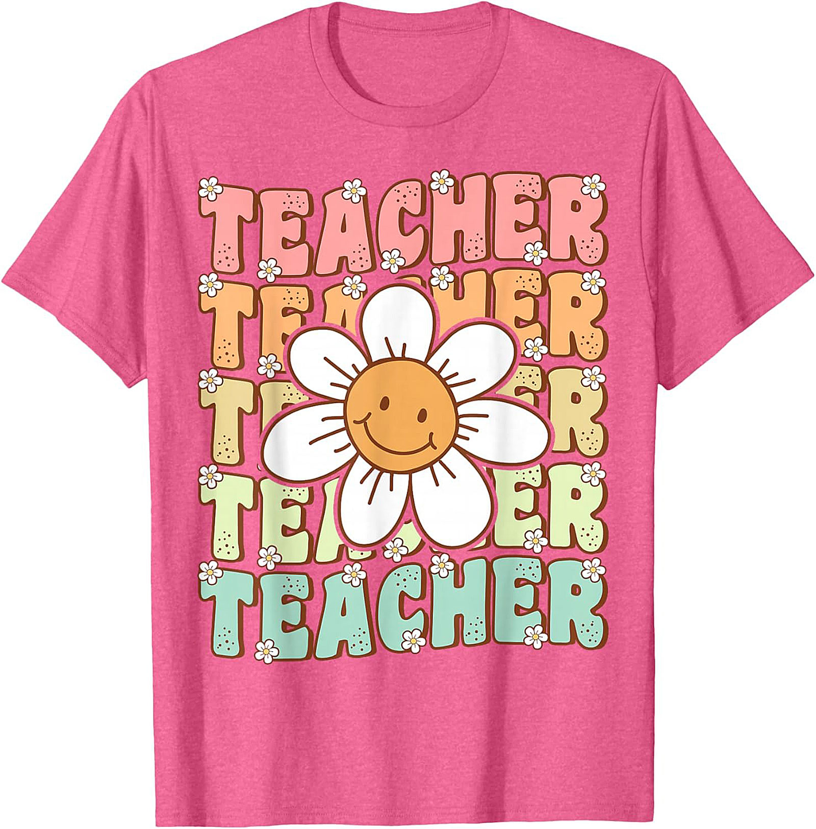 Groovy Teacher T-shirt Retro Smiley Face Graphic Tee