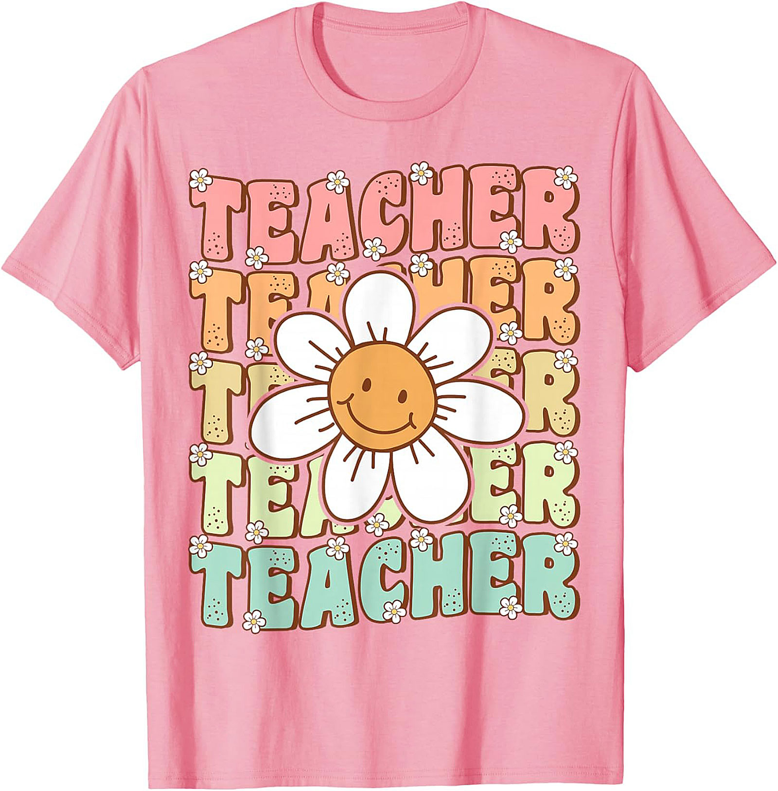 Groovy Teacher T-shirt Retro Smiley Face Graphic Tee
