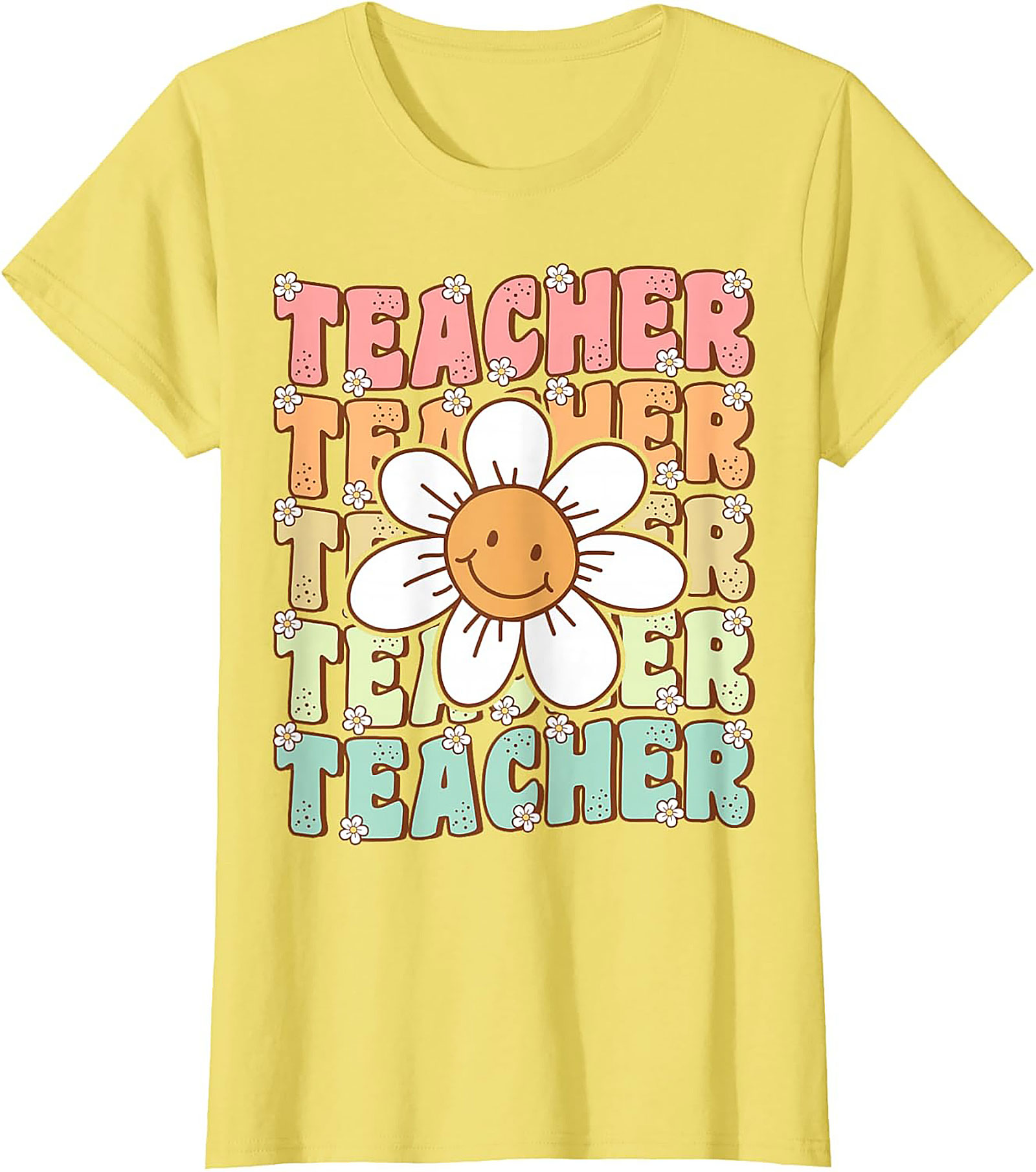 Groovy Teacher T-shirt Retro Smiley Face Graphic Tee