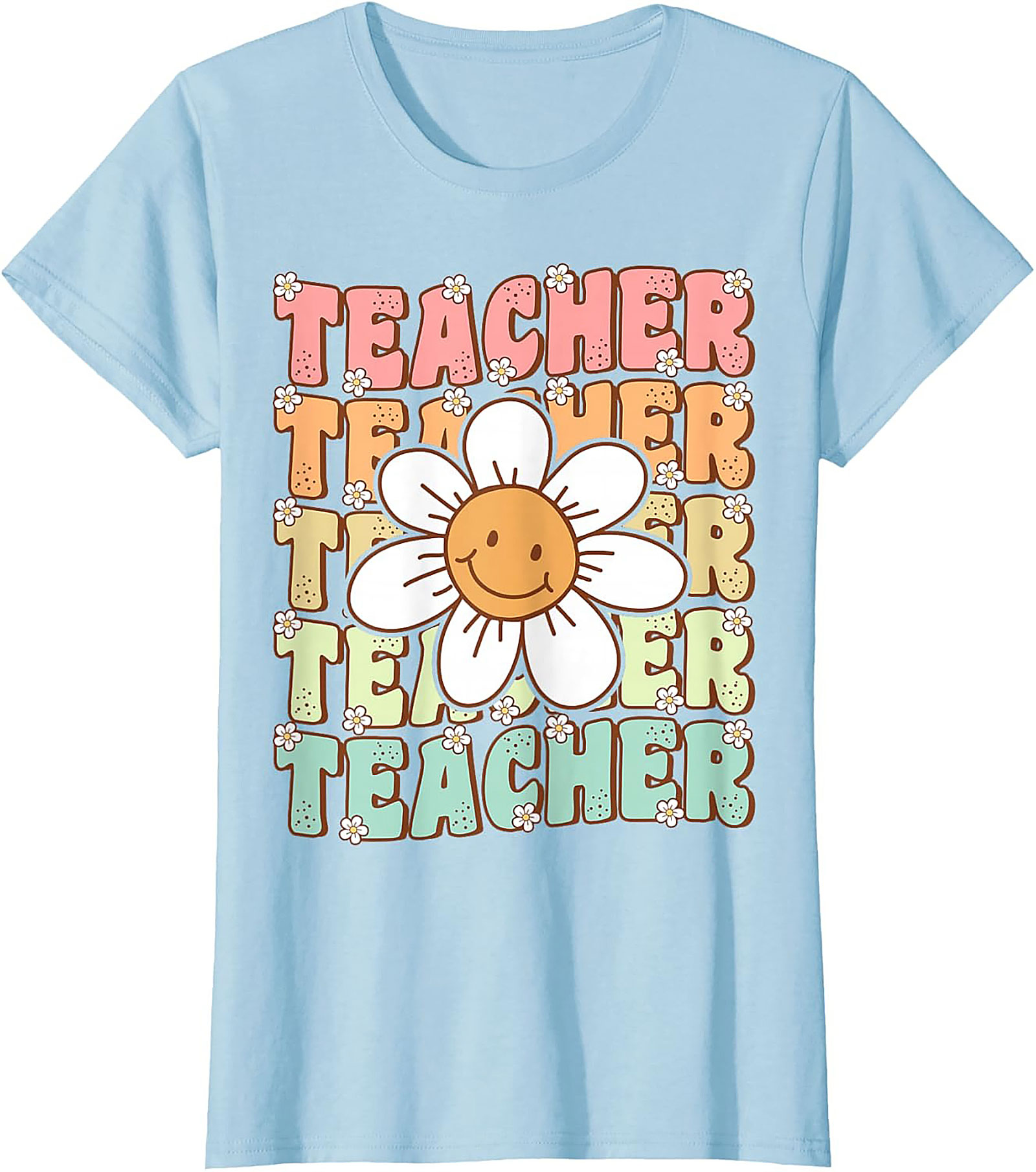 Groovy Teacher T-shirt Retro Smiley Face Graphic Tee