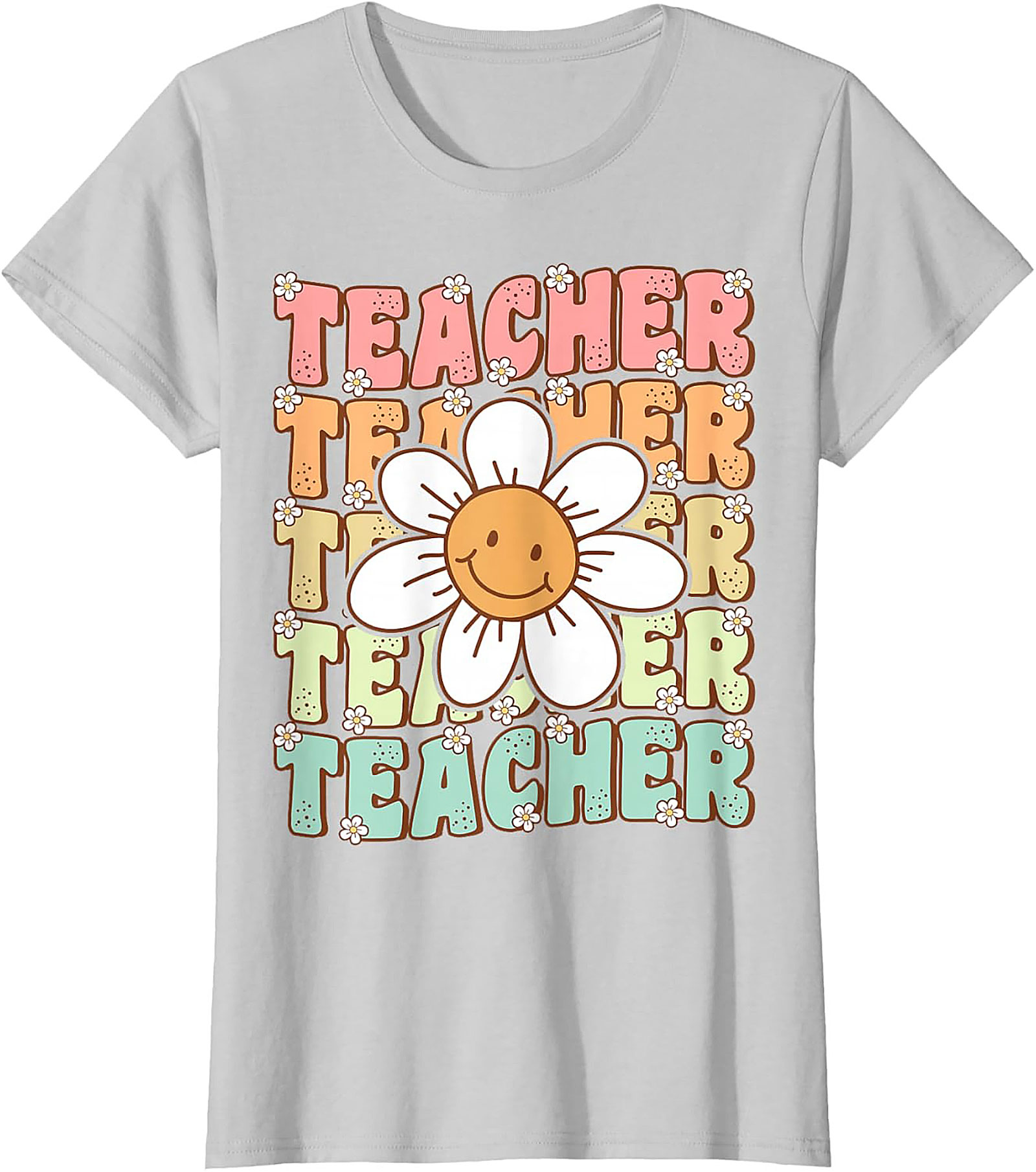 Groovy Teacher T-shirt Retro Smiley Face Graphic Tee