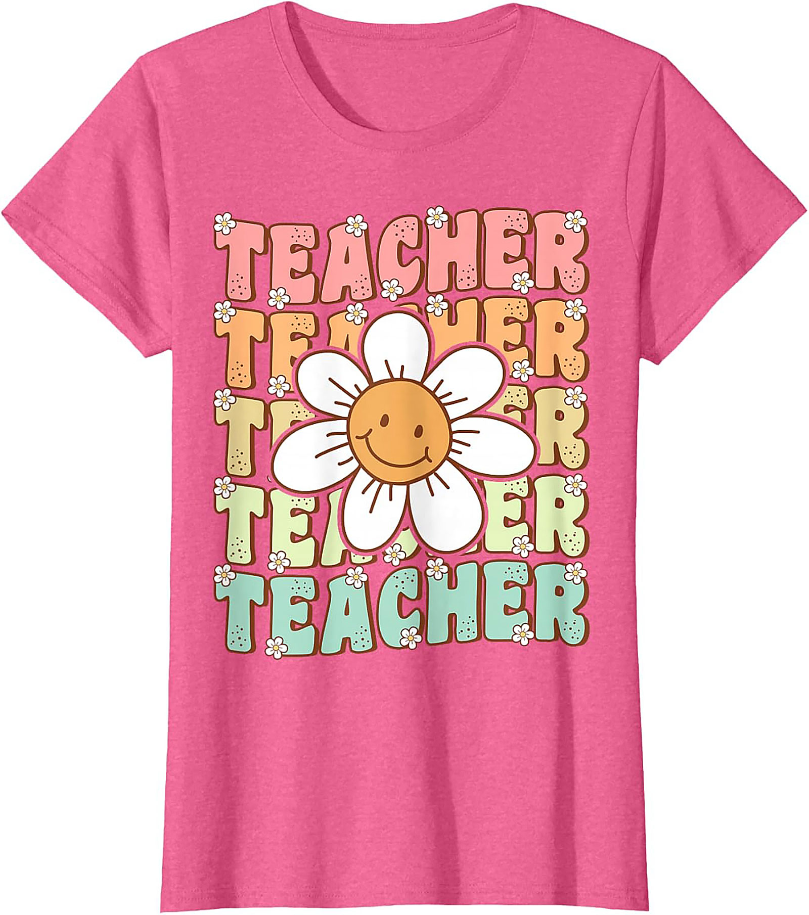 Groovy Teacher T-shirt Retro Smiley Face Graphic Tee