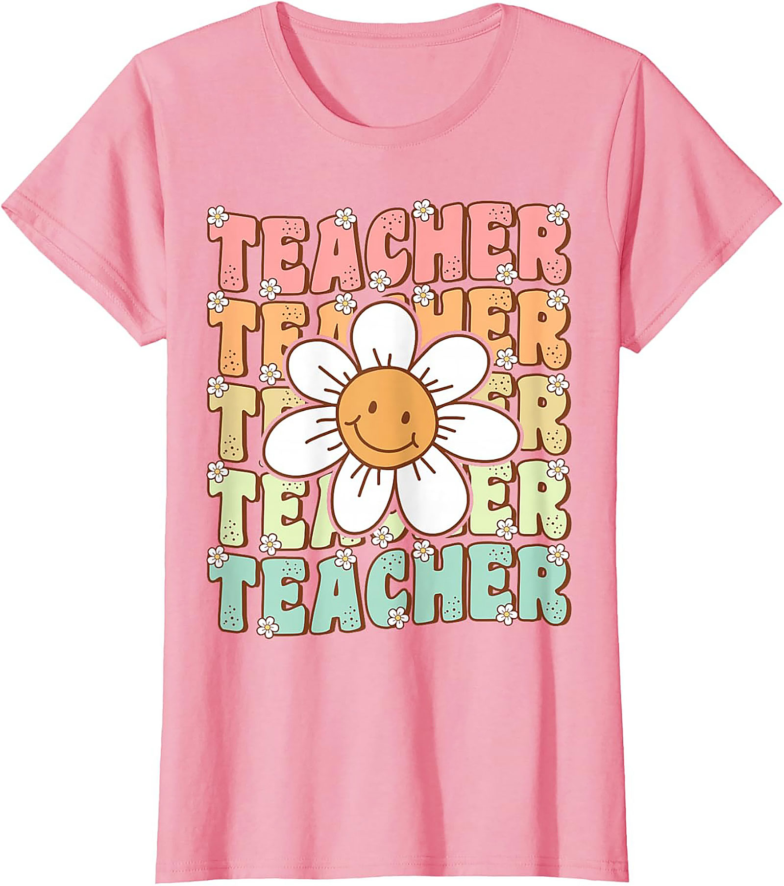 Groovy Teacher T-shirt Retro Smiley Face Graphic Tee