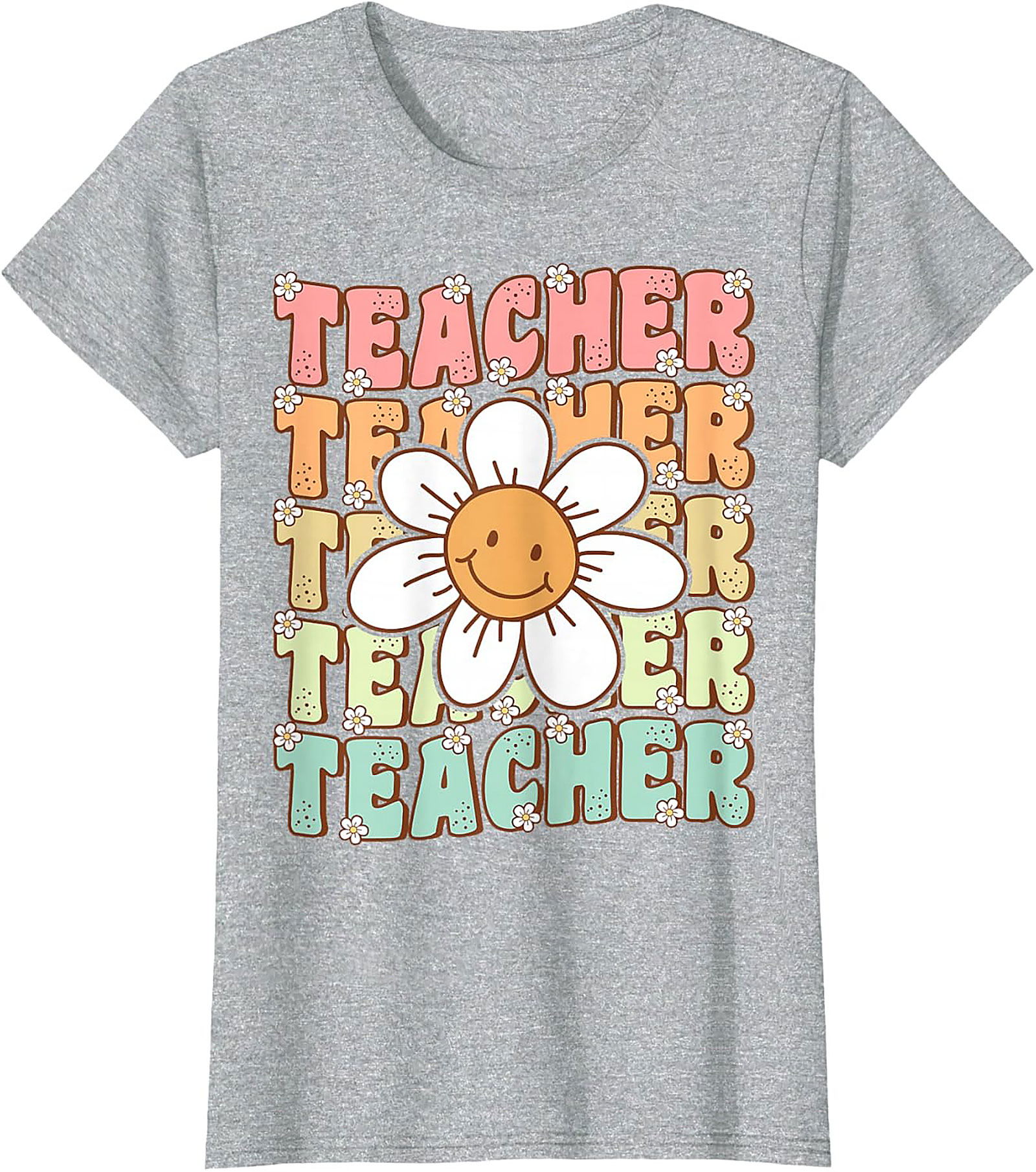 Groovy Teacher T-shirt Retro Smiley Face Graphic Tee