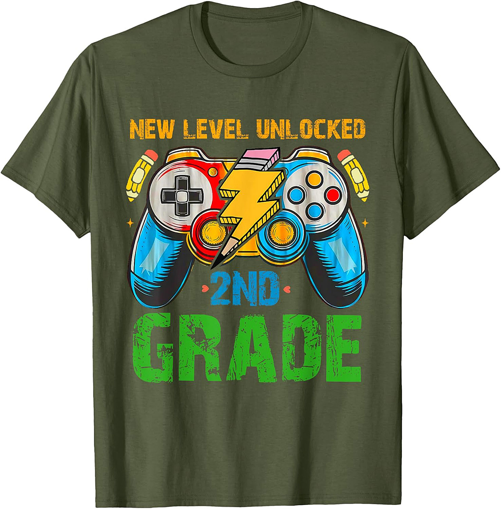 NEW LEVEL UNLOCKED 2ND GRADE T-Shirt | Gamer Back to School Graphic Tee