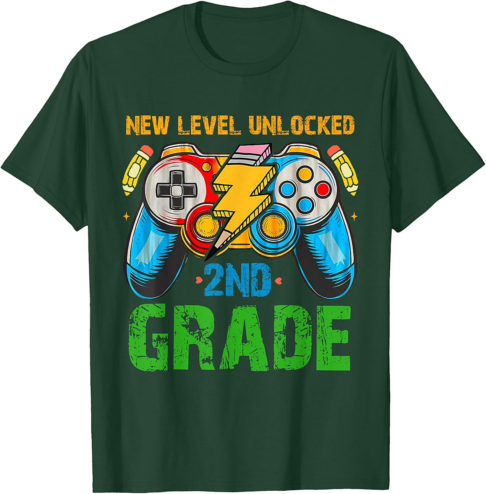 NEW LEVEL UNLOCKED 2ND GRADE T-Shirt | Gamer Back to School Graphic Tee