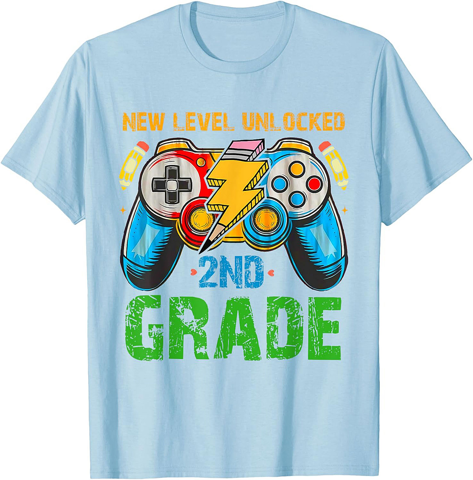NEW LEVEL UNLOCKED 2ND GRADE T-Shirt | Gamer Back to School Graphic Tee