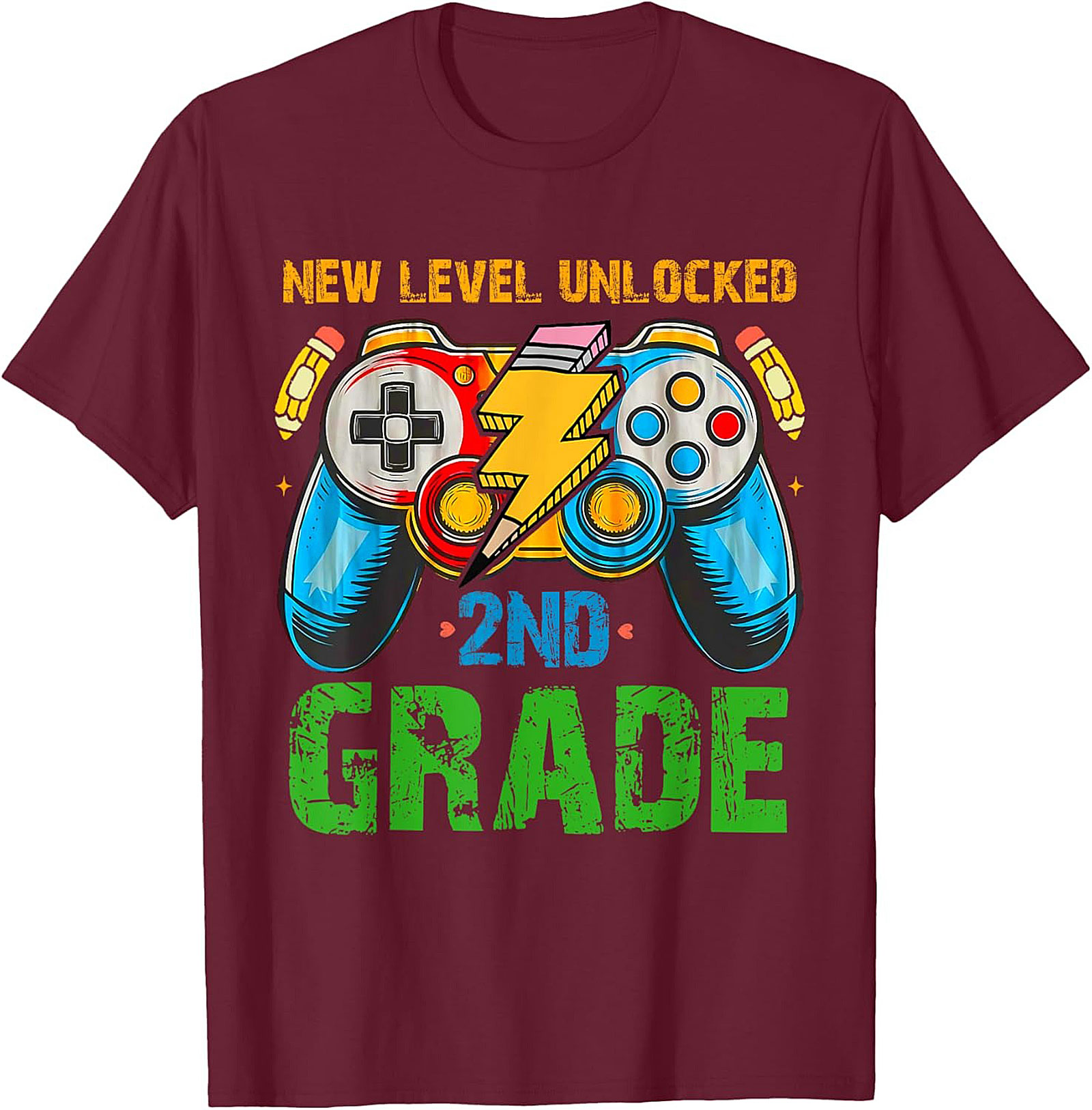 NEW LEVEL UNLOCKED 2ND GRADE T-Shirt | Gamer Back to School Graphic Tee