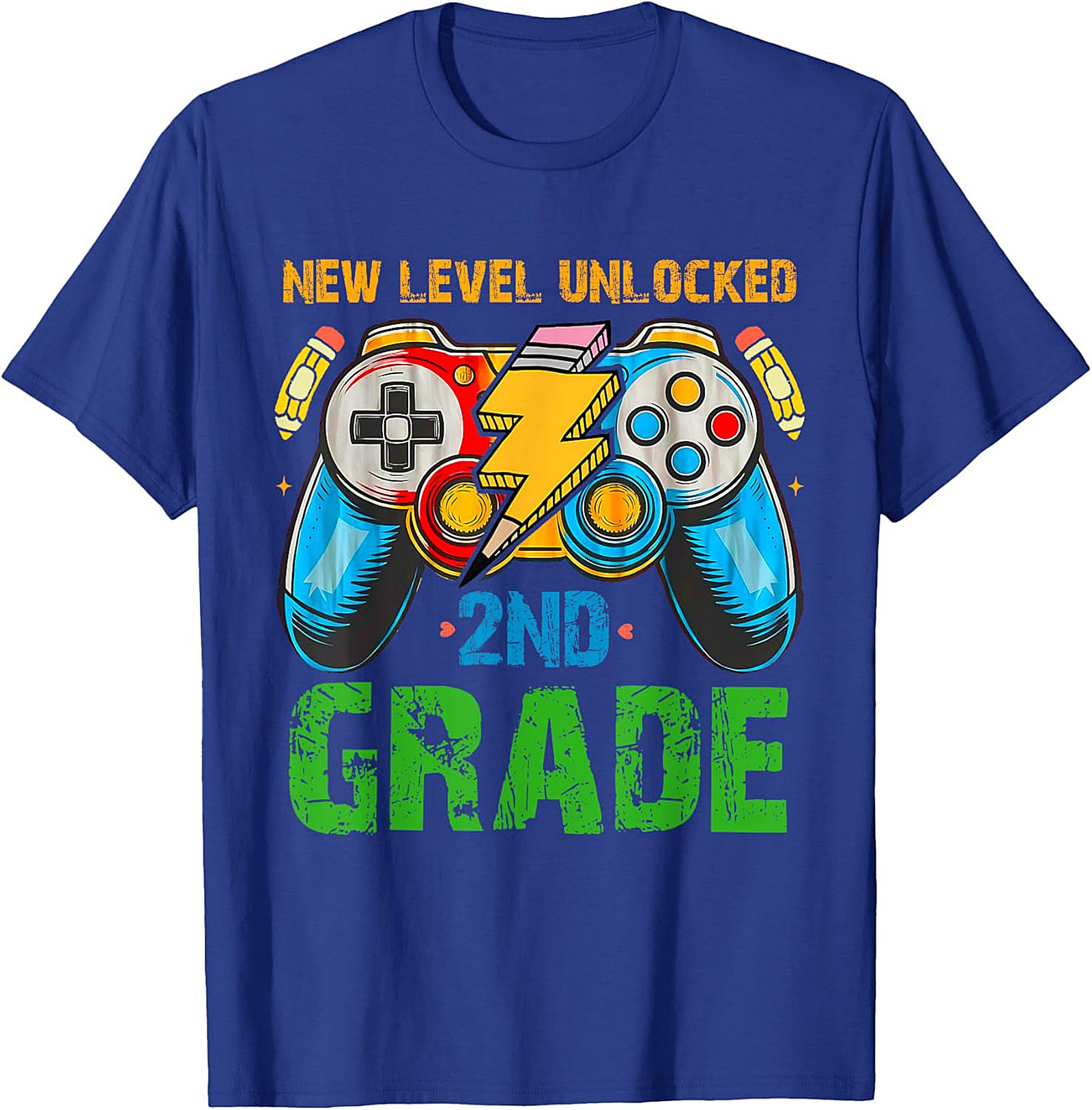 NEW LEVEL UNLOCKED 2ND GRADE T-Shirt | Gamer Back to School Graphic Tee