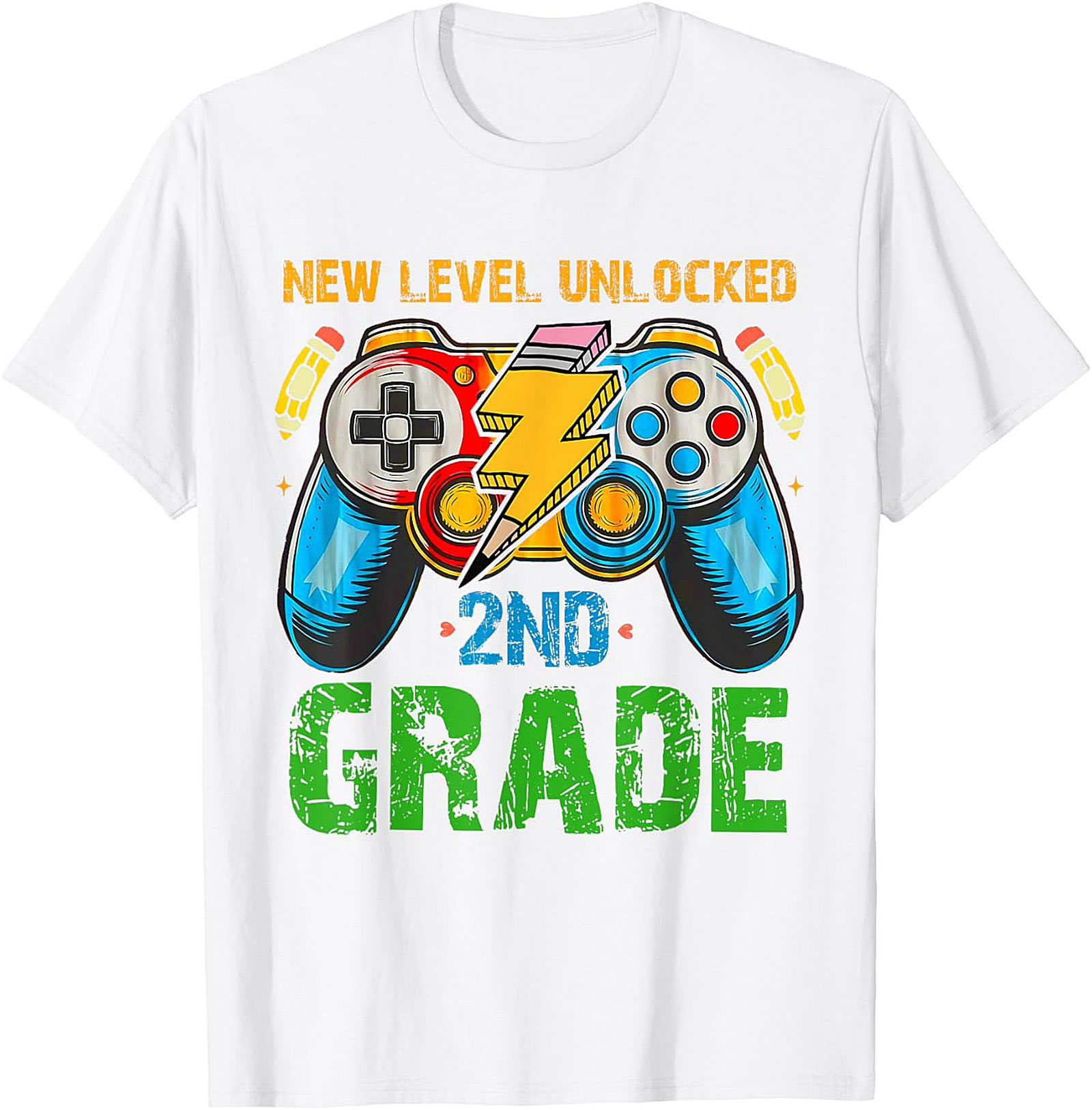 NEW LEVEL UNLOCKED 2ND GRADE T-Shirt | Gamer Back to School Graphic Tee