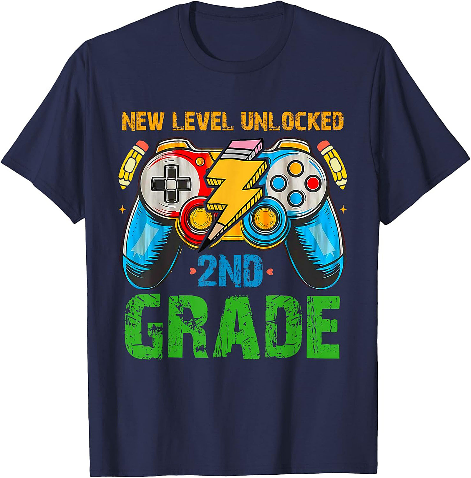 NEW LEVEL UNLOCKED 2ND GRADE T-Shirt | Gamer Back to School Graphic Tee